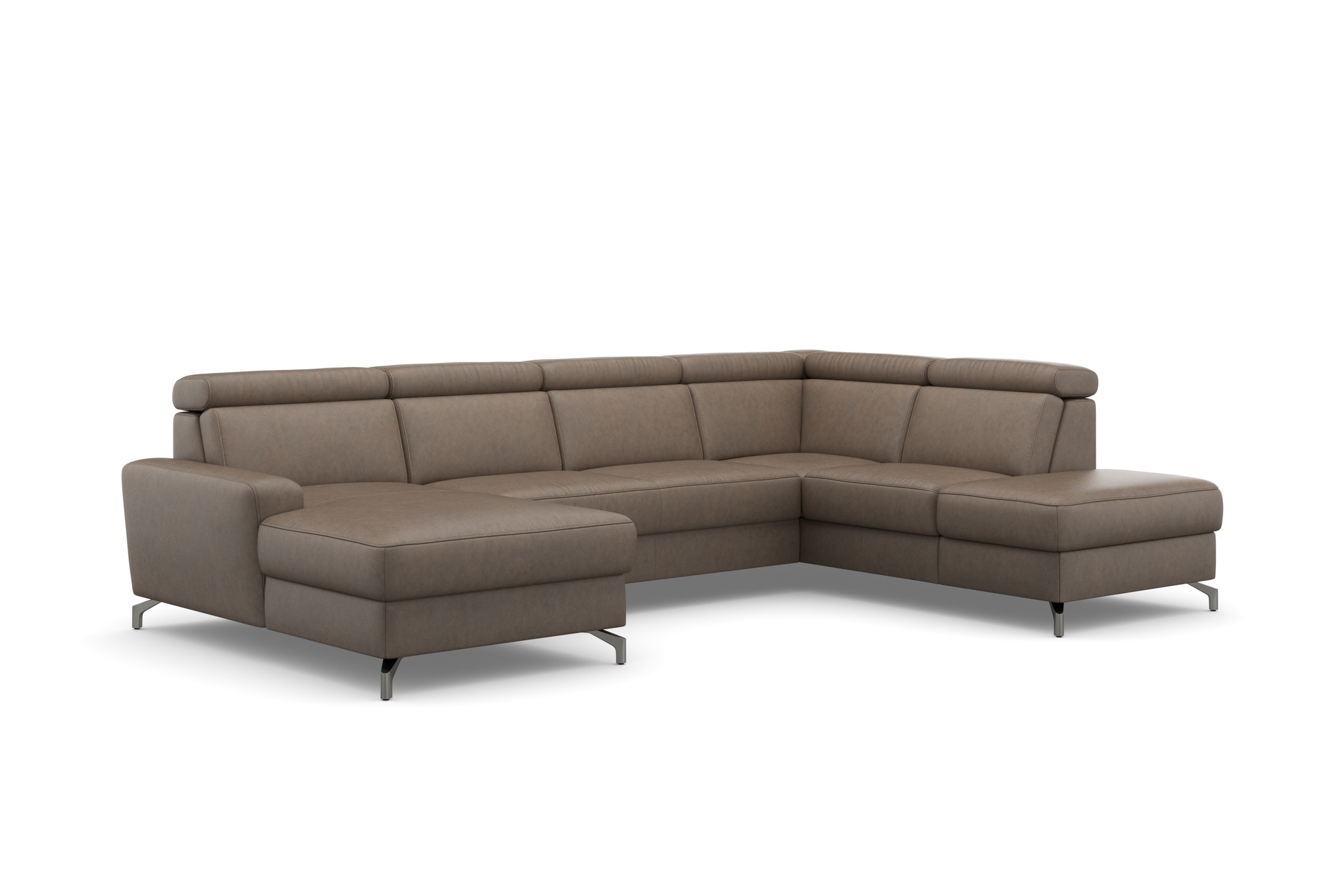 sit&more Wohnlandschaft »Scarlett U-Form«, inklusive Kopfteilverstellung, wahlweise mit Bettfunktion, Bettkasten