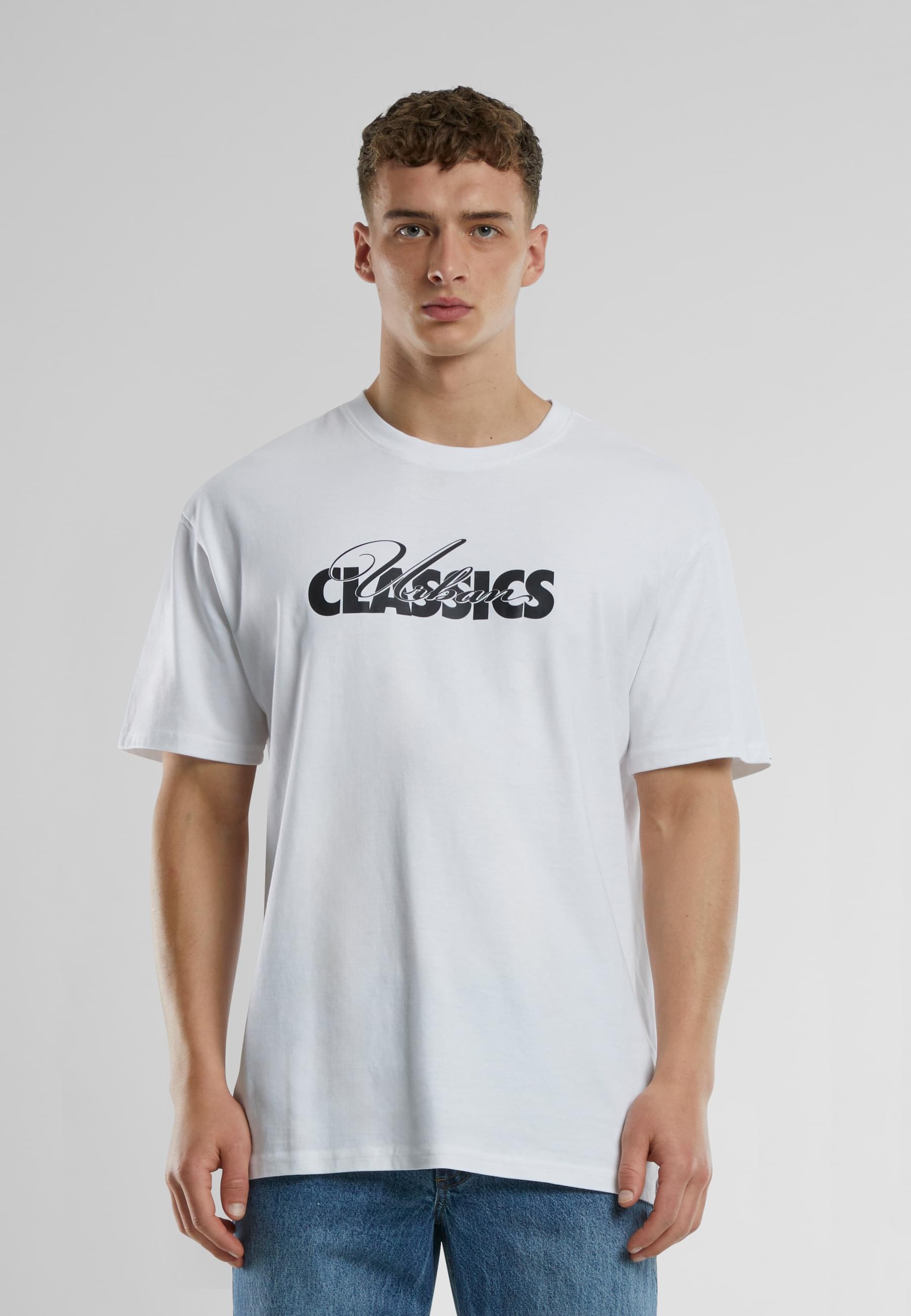 URBAN CLASSICS T-Shirt »Urban Classics UC Cursive Bold Logo Heavy Oversized Tee«, (1 tlg.)