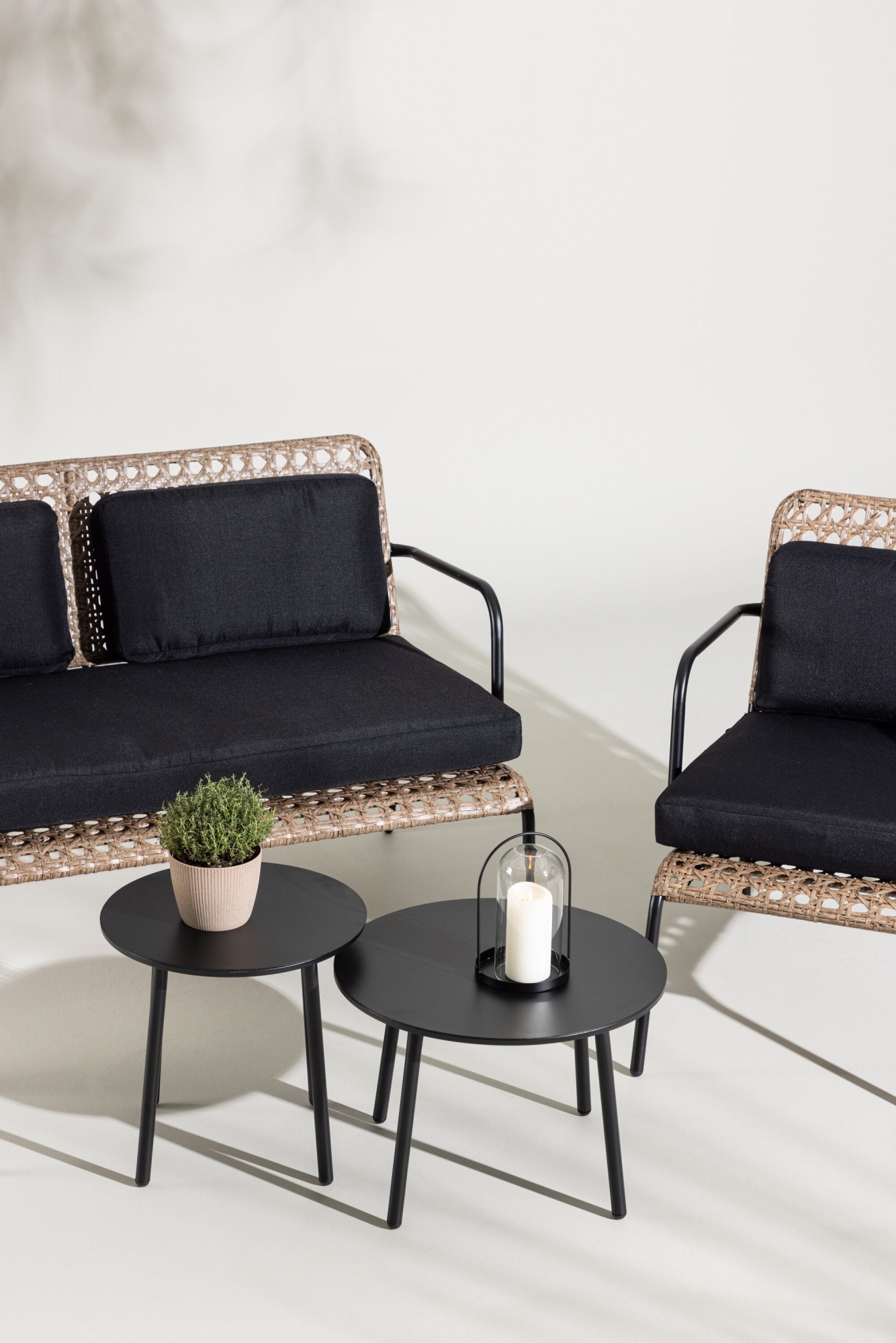 Venture Home Gartenlounge-Set "Paola, großzügiges Outdoor-Set für hohen Sitzkomfort" 5 tlg. Loungemöbel rund, Stoffbezug, angenehm, wetterfest