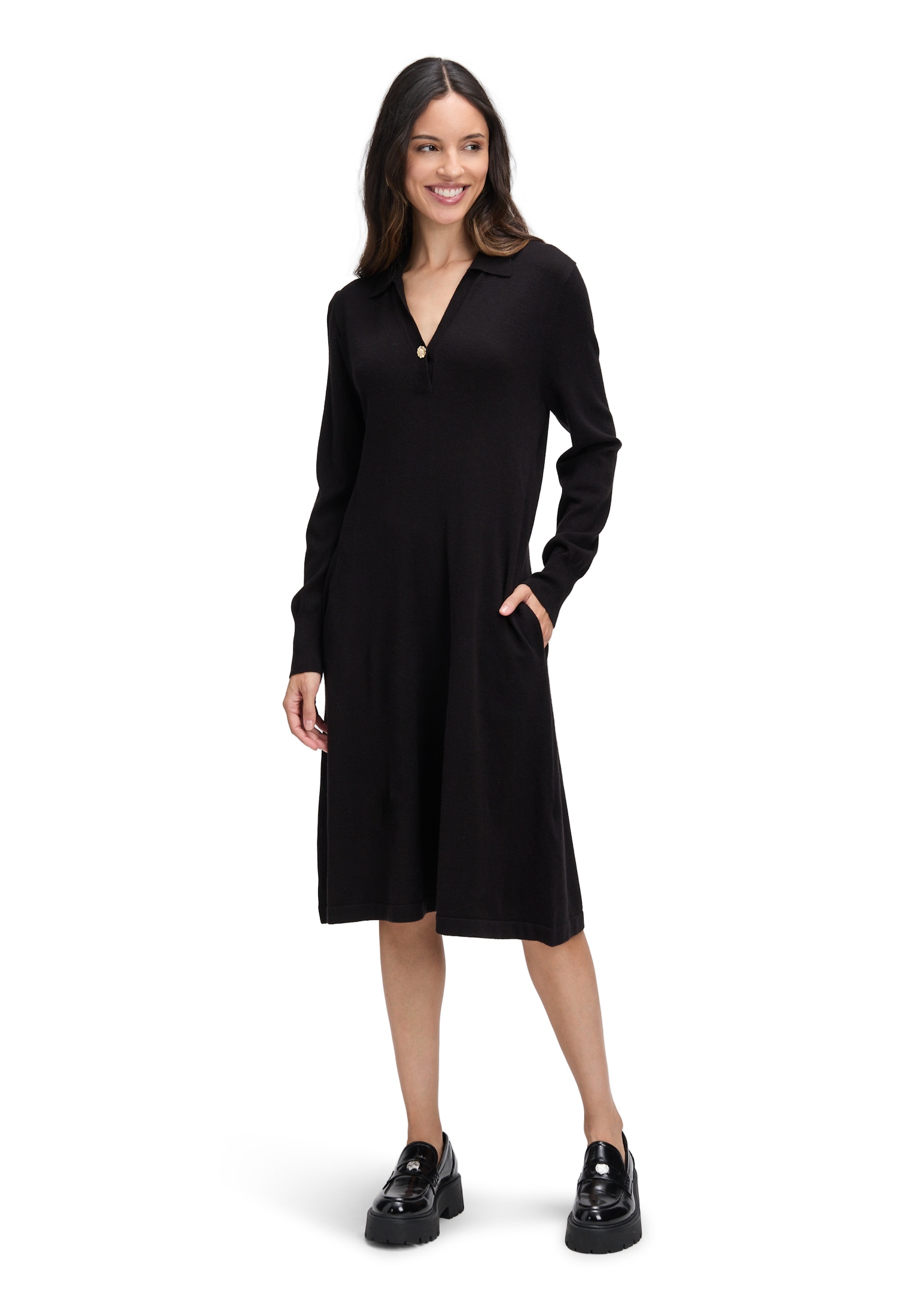 Cartoon Strickkleid "Damen Strickkleid mit Kragen" Ohne Tasche günstig online kaufen