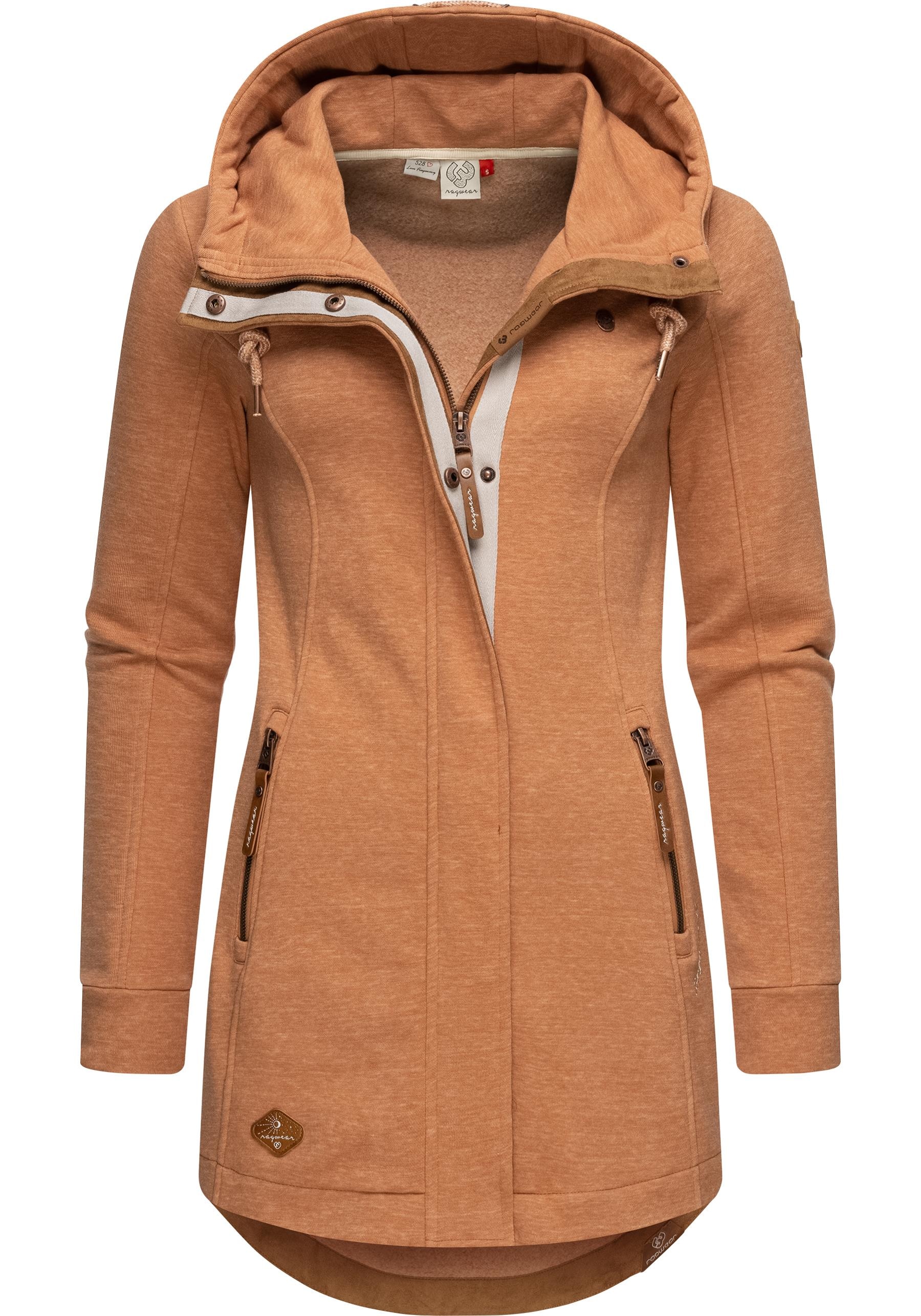 Ragwear Sweatjacke »Letty Intl.«, Sportliche Kapuzenjacke mit Kunstleder-Elementen