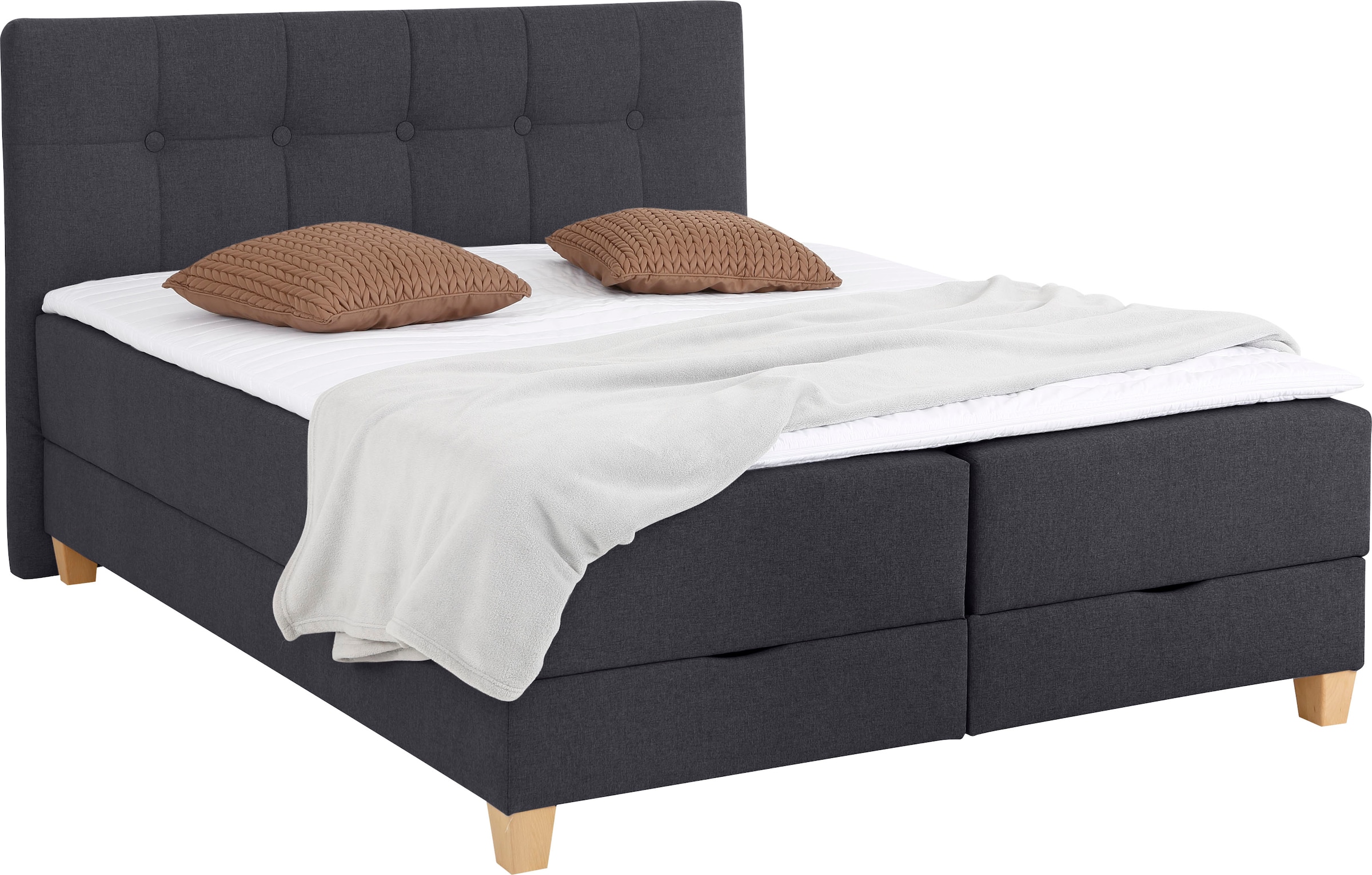 Home affaire Boxbett »Lonrai«, in H2,H3 & H4 und XXL - Überlänge 220cm wählbar, inkl. Topper