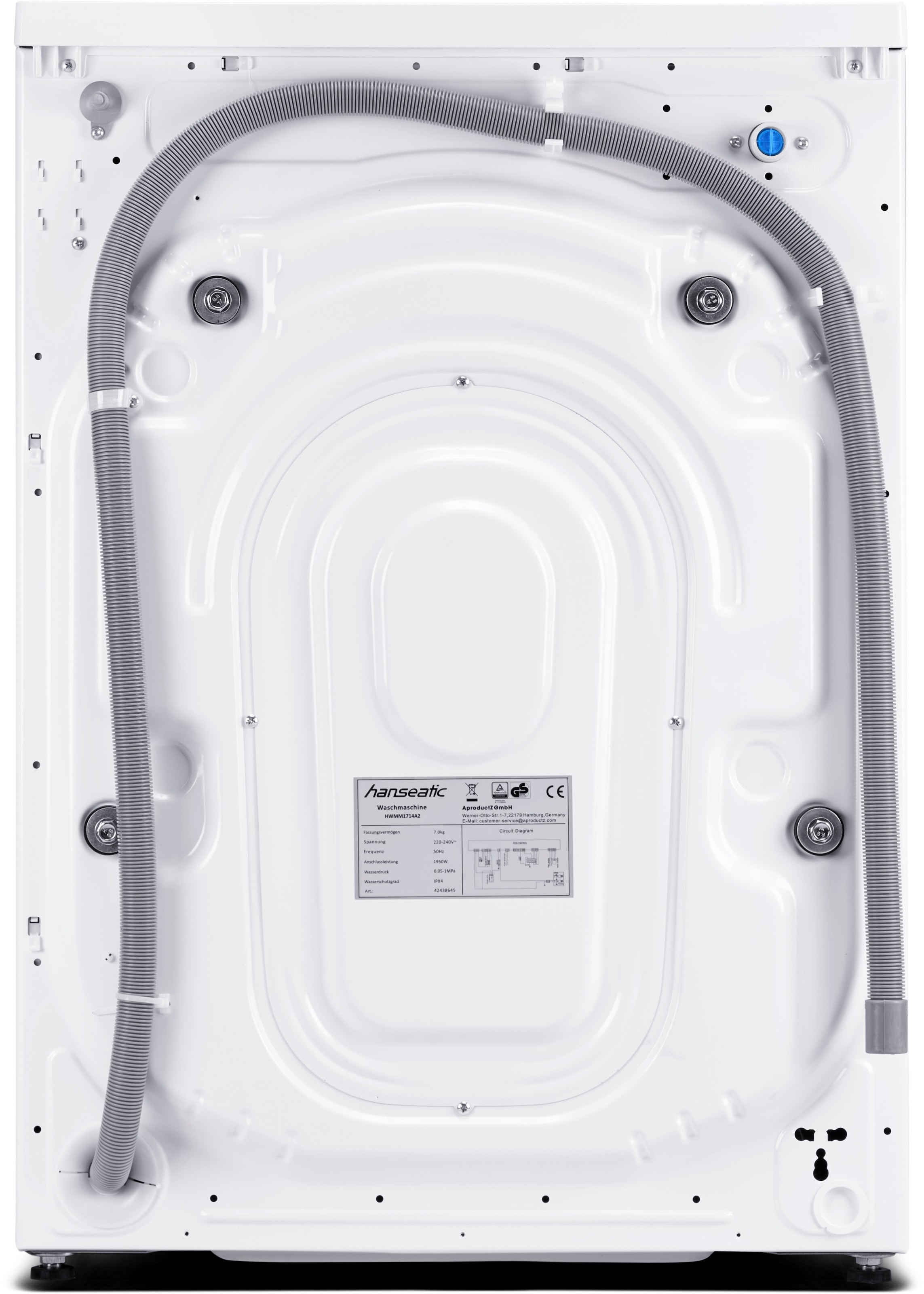 Hanseatic Waschmaschine »HWMM1714A2«, 7 kg, 1400 U/min, Schnellwaschprogramm, Touch-Display, Aqua-Stopp-Schlauch