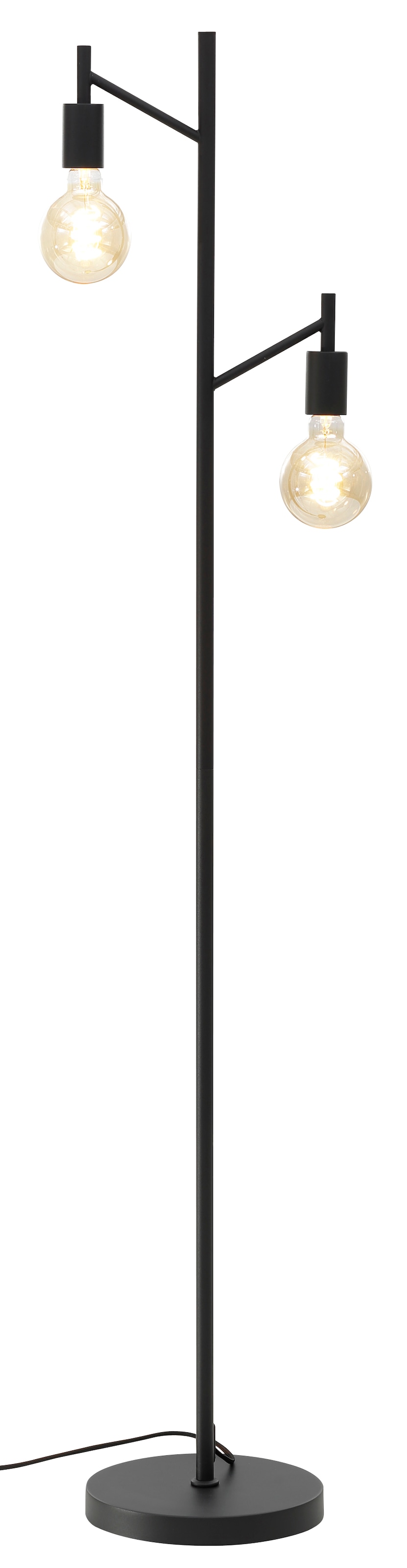 Leonique Stehlampe »Jarla«, 2 flammig-flammig, moderne, klassisch schwarze  Stehleuchte, Höhe 155 cm | BAUR