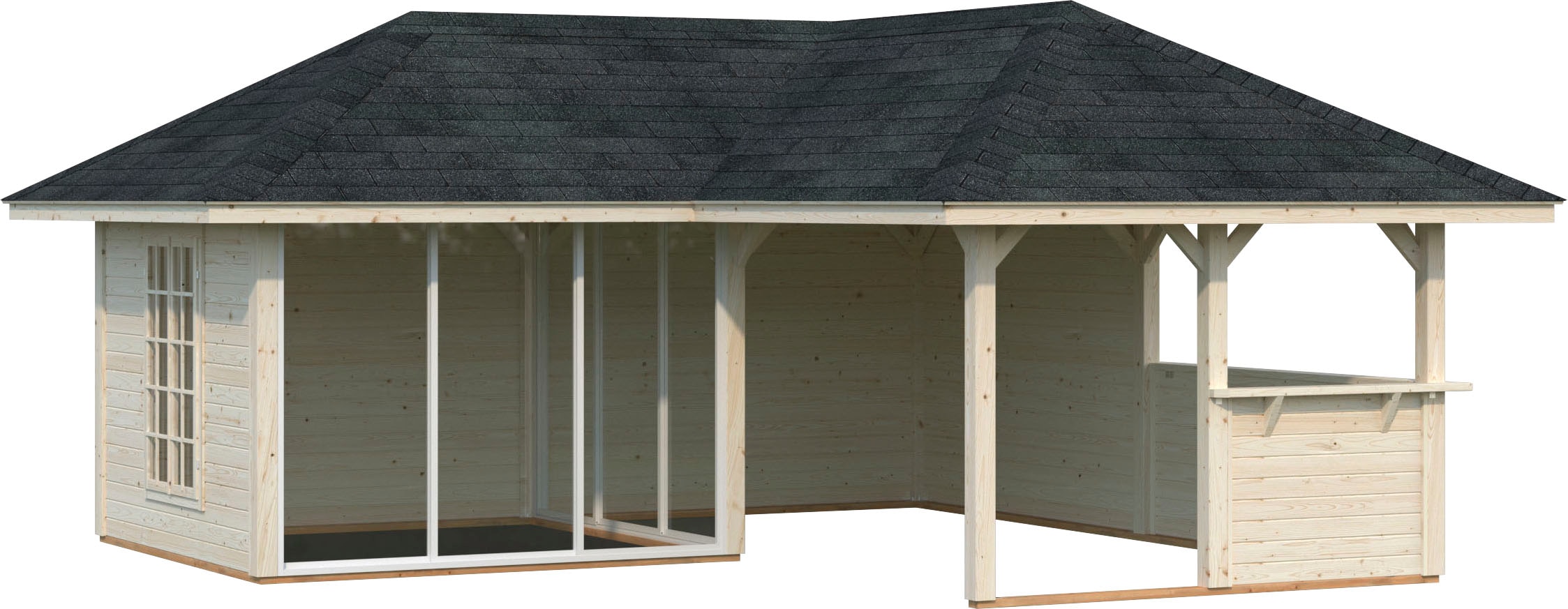 Holzpavillon »Bianca 24,9 m² Set 3«, BxTxH: 588x588x323 cm