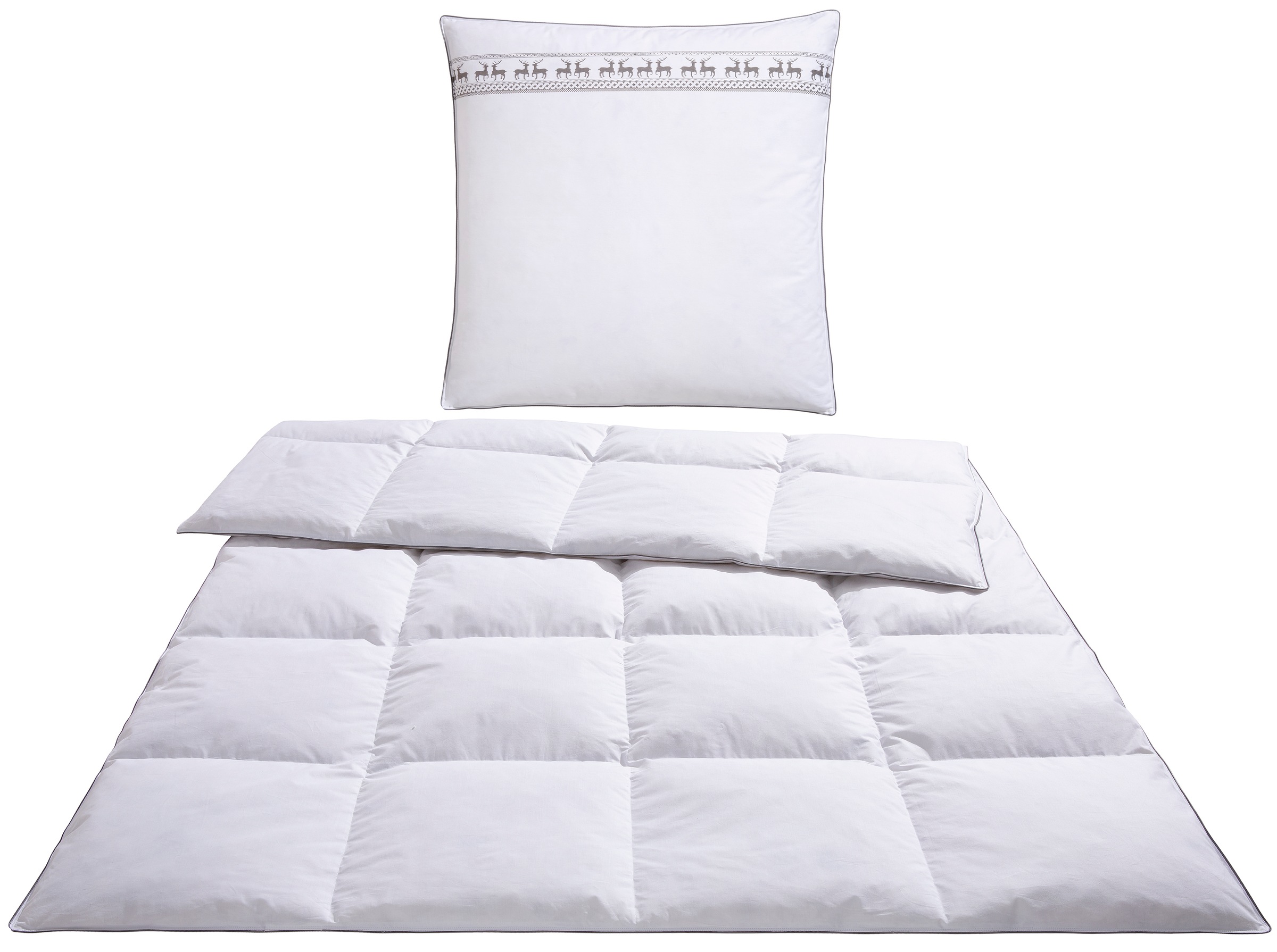OTTO home Federbettdecke + Kopfkissen "Forsakar, Bettdecke 135x200 cm, 155x220 cm, Sommer, Winter" 2-tlg., Set mit Kissen 80x80 cm, Made in Germany