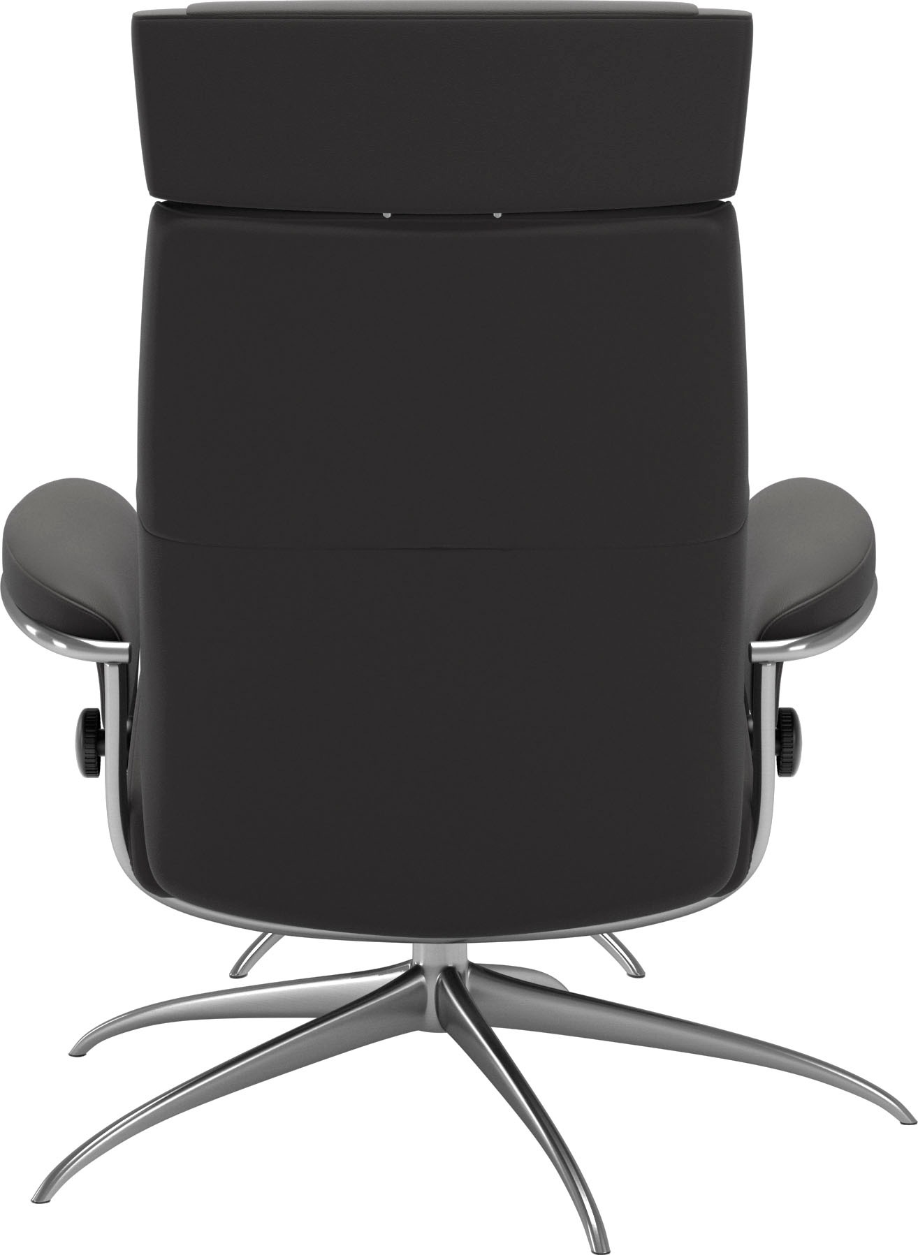 Stressless® Relaxsessel »Paris«, (Set, Relaxsessel mit Hocker), mit Hocker, Low Back mit Kopfstütze, mit Star Base, Gestell Chrom