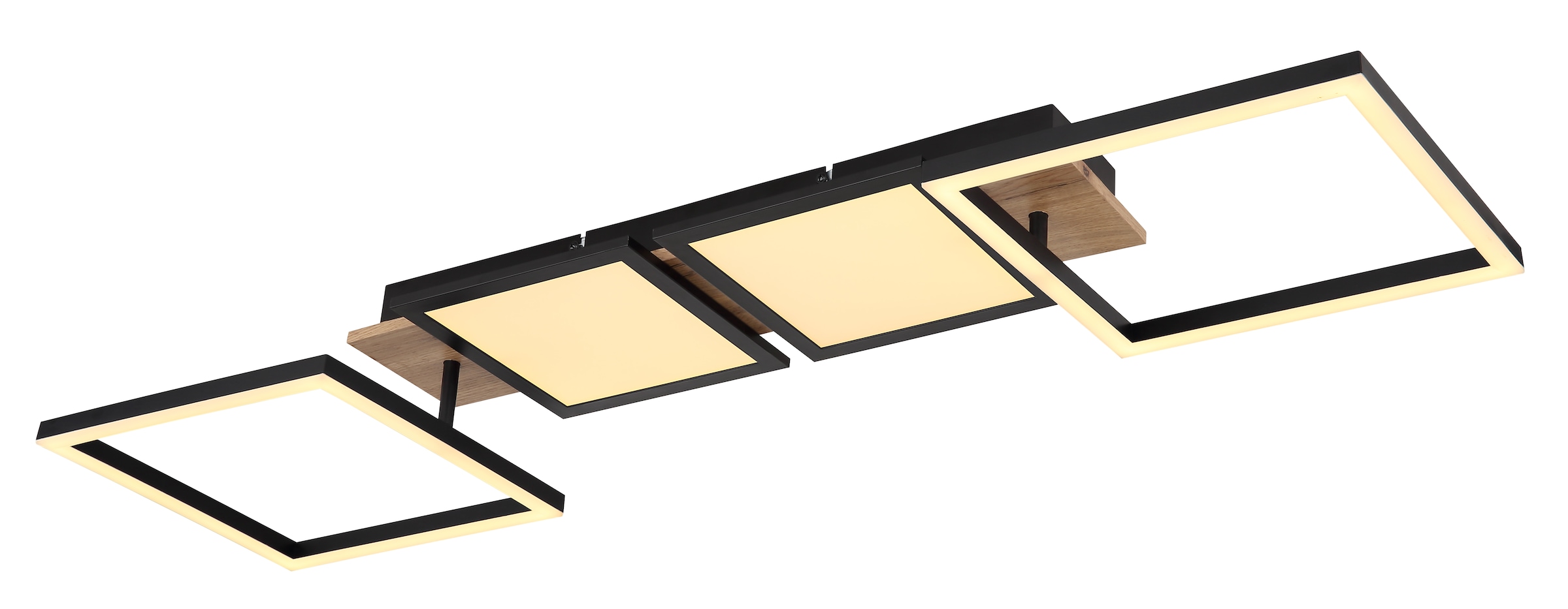 GLOBO LIGHTING LED Deckenleuchte »BOSSY«, Leuchtmittel LED-Modul | LED fest integriert, Deckenlampe/Wohnzimmer/Schlafzimmer/modern/Holz