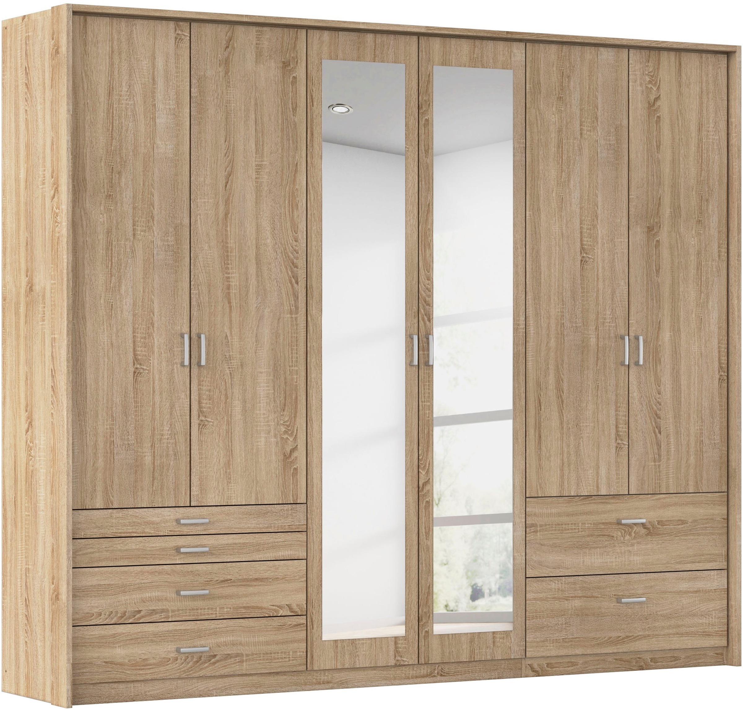 rauch Drehtürenschrank "Kleiderschrank Schrank Garderobe Wäscheschrank WILDBERG" Breiten 230/275 cm, Höhen 212/231 cm, mit 6 Schubladen, obere Schublade mit Holz-Einteilung MADE IN GERMANY