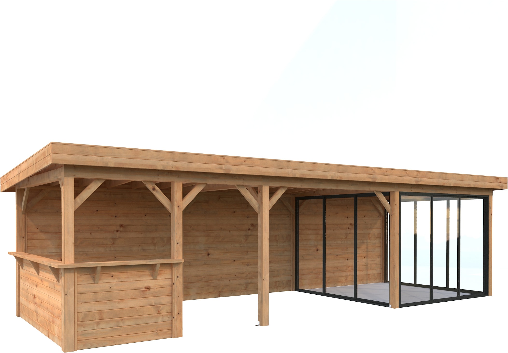 Palmako Gartenhaus »Lenna 24,9 m², Set 416 Slide«