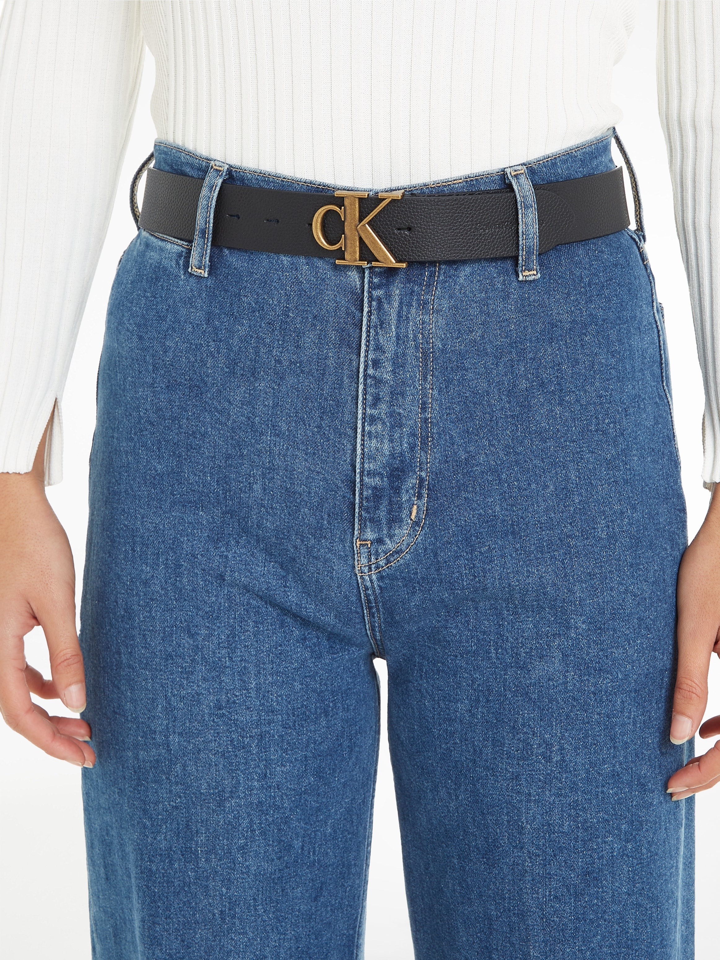 Calvin Klein Jeans Ledergürtel »ROUND MONO LTHR BELT 35MM« kaufen | BAUR