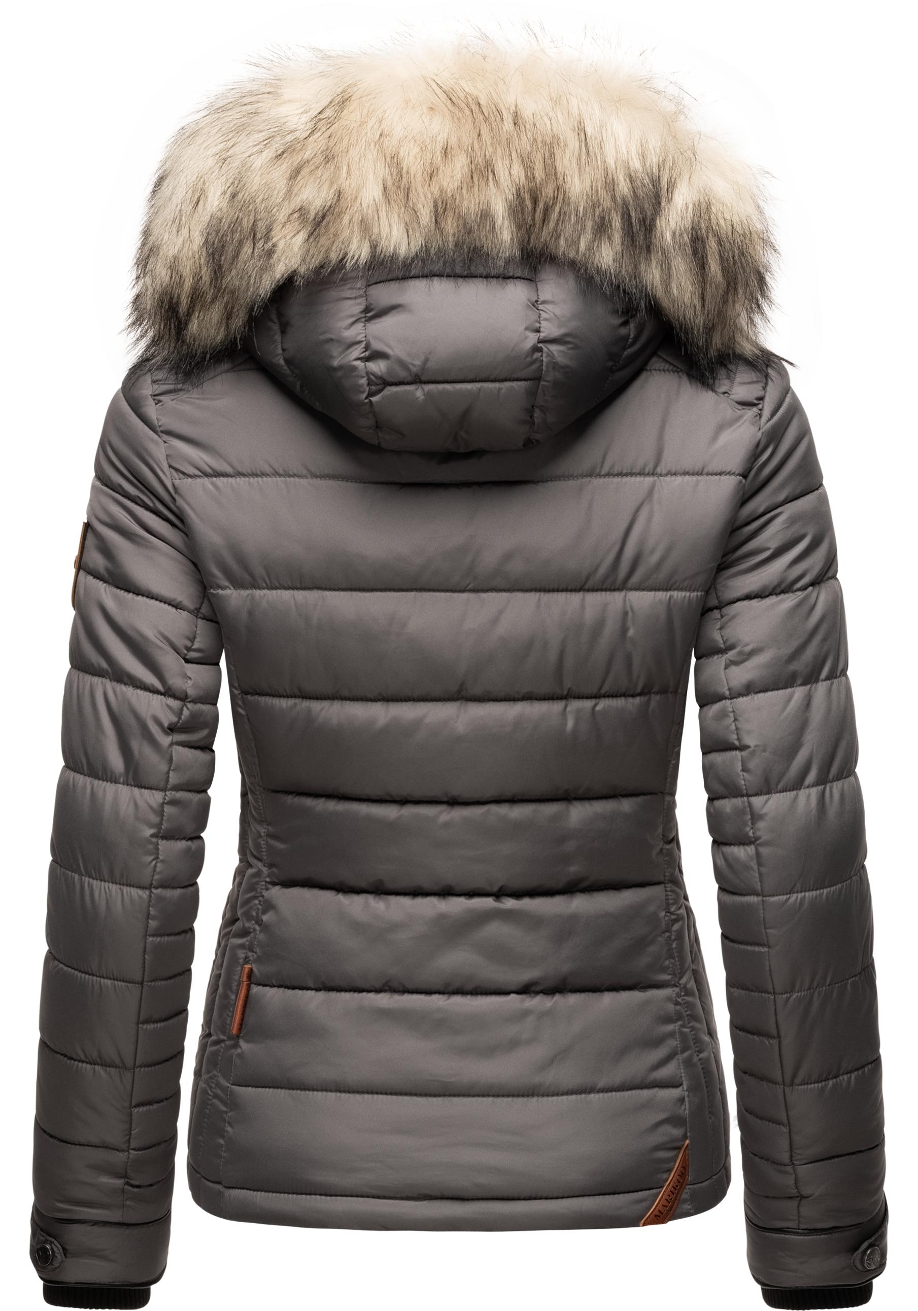 Thumbnail - Marikoo Winterjacke "Lerikaa", mit Kapuze, Winter Steppjacke mit abnehmbarem Kunstfell