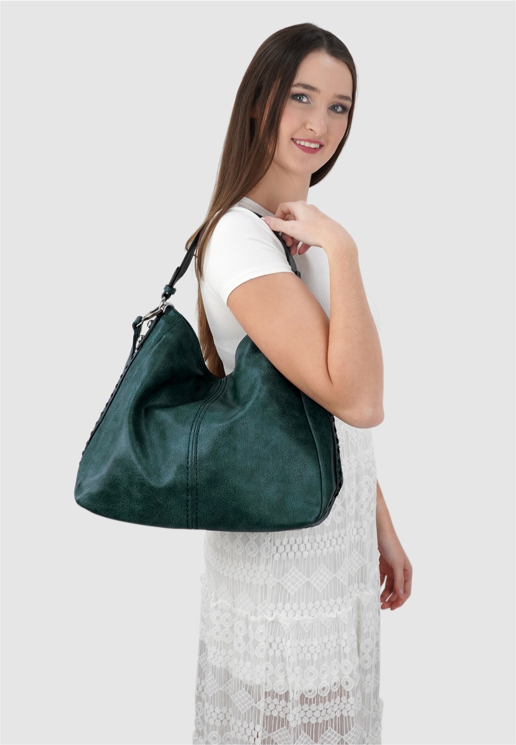 Harpa Schultertasche »ALANIS« mit seitlicher Flecht-Struktur