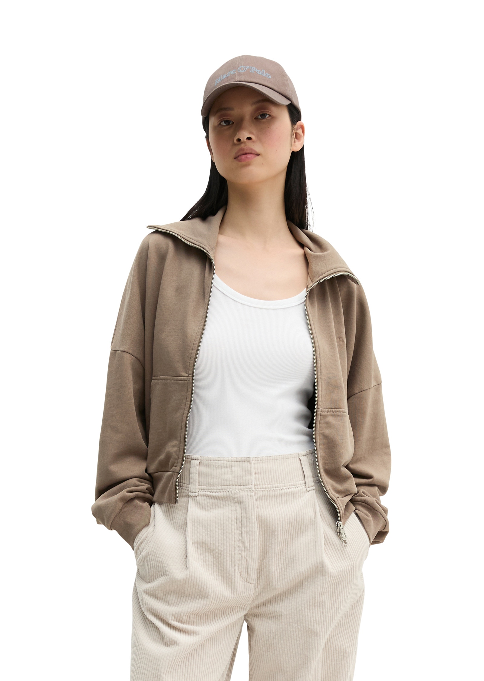 Marc OPolo Sweatjacke "mit recycelter Baumwolle"