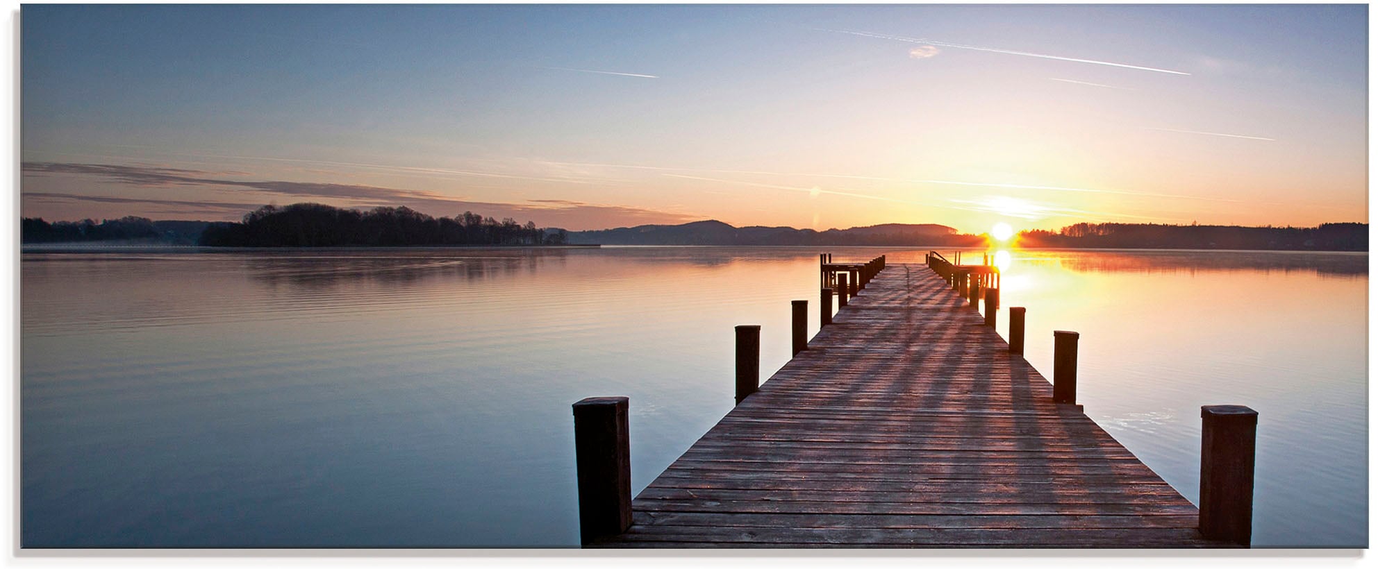 Artland Glasbild "Sonnenstrahlen - Sonnenuntergang" Gewässer 1 Stk. tlg. in günstig online kaufen