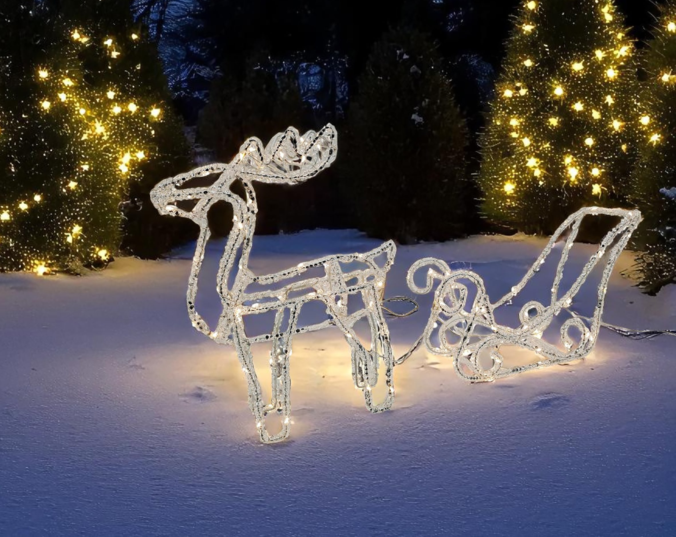 my home LED Dekofigur »Bellot, Weihnachtsdeko, Beleuchtung«, Rentierschlitten mit LED´s