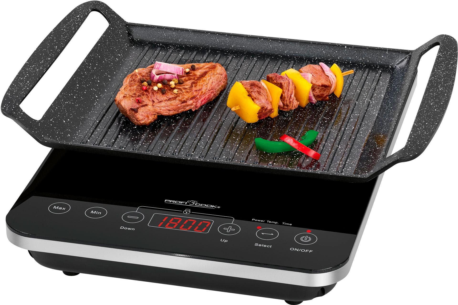 ProfiCook Tischgrill PC-ITG 1130, und Induktions-Einzelkochplatte in einem schwarz Grill SOFORT LIEFERBARE Haushaltsgeräte