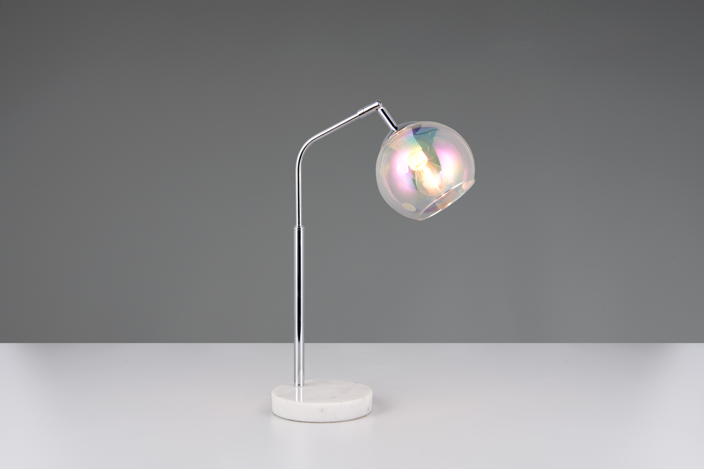 TRIO Leuchten Schreibtischlampe »PAXTON, exkl. 1x E14 max 10W, Leseleuchte Nachttischlampe«, 1 flammig, Leuchtmittel E14 | Leuchtmittel wechselbar, mit Glas Lampenschirm, Schnurschalter, Höhe 45 cm, Tiefe 28 cm
