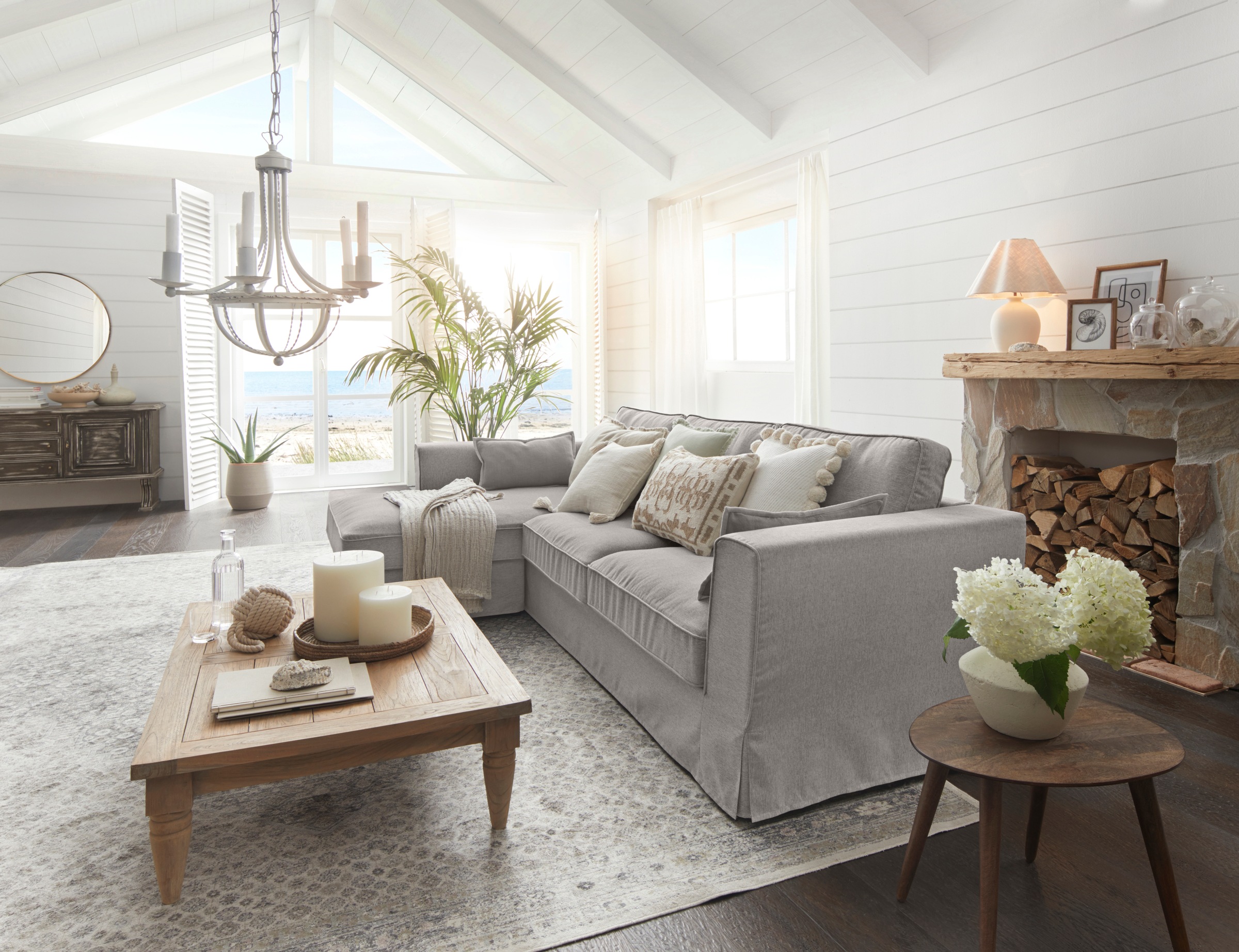 Timbers Ecksofa "Vintage L-Form", 3-Sitzer Polsterecke im Landhausstil, mit günstig online kaufen