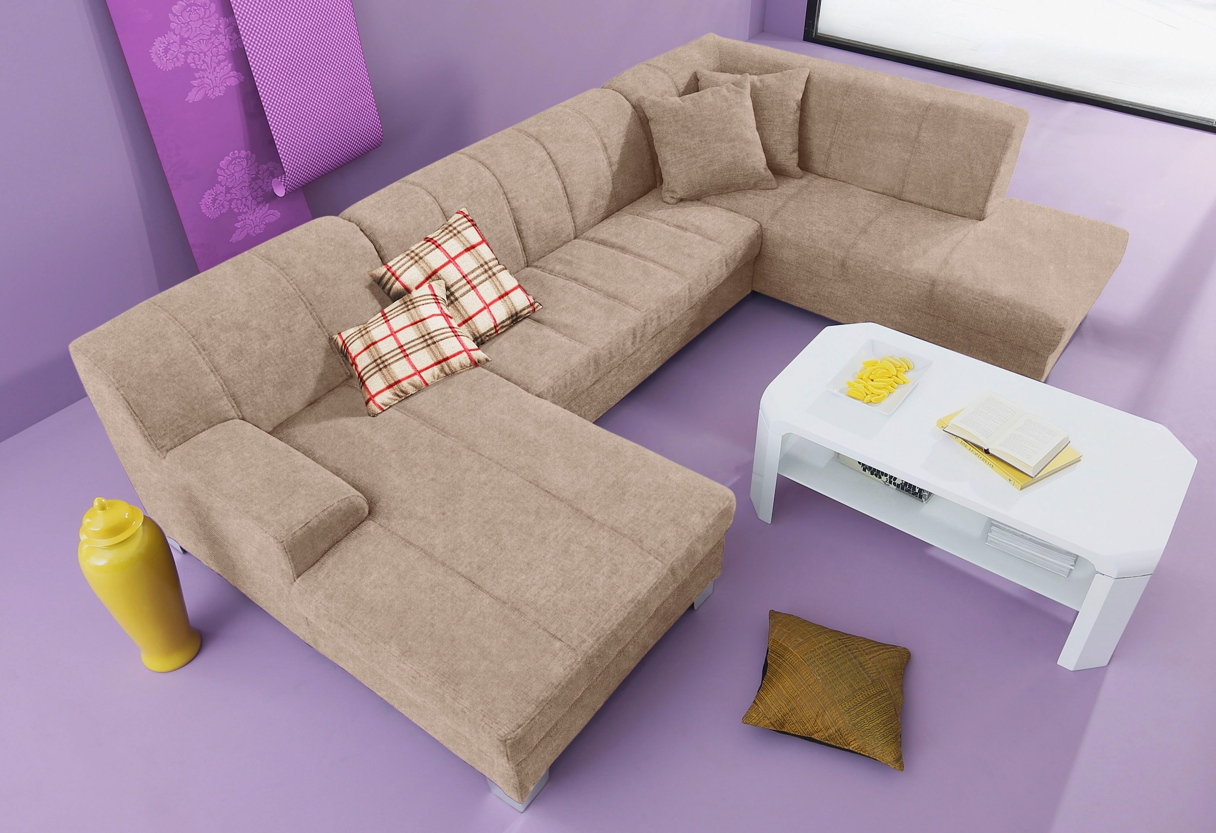 Home affaire Wohnlandschaft "Anzio, modern und gemütlich, niedrige Armlehne günstig online kaufen