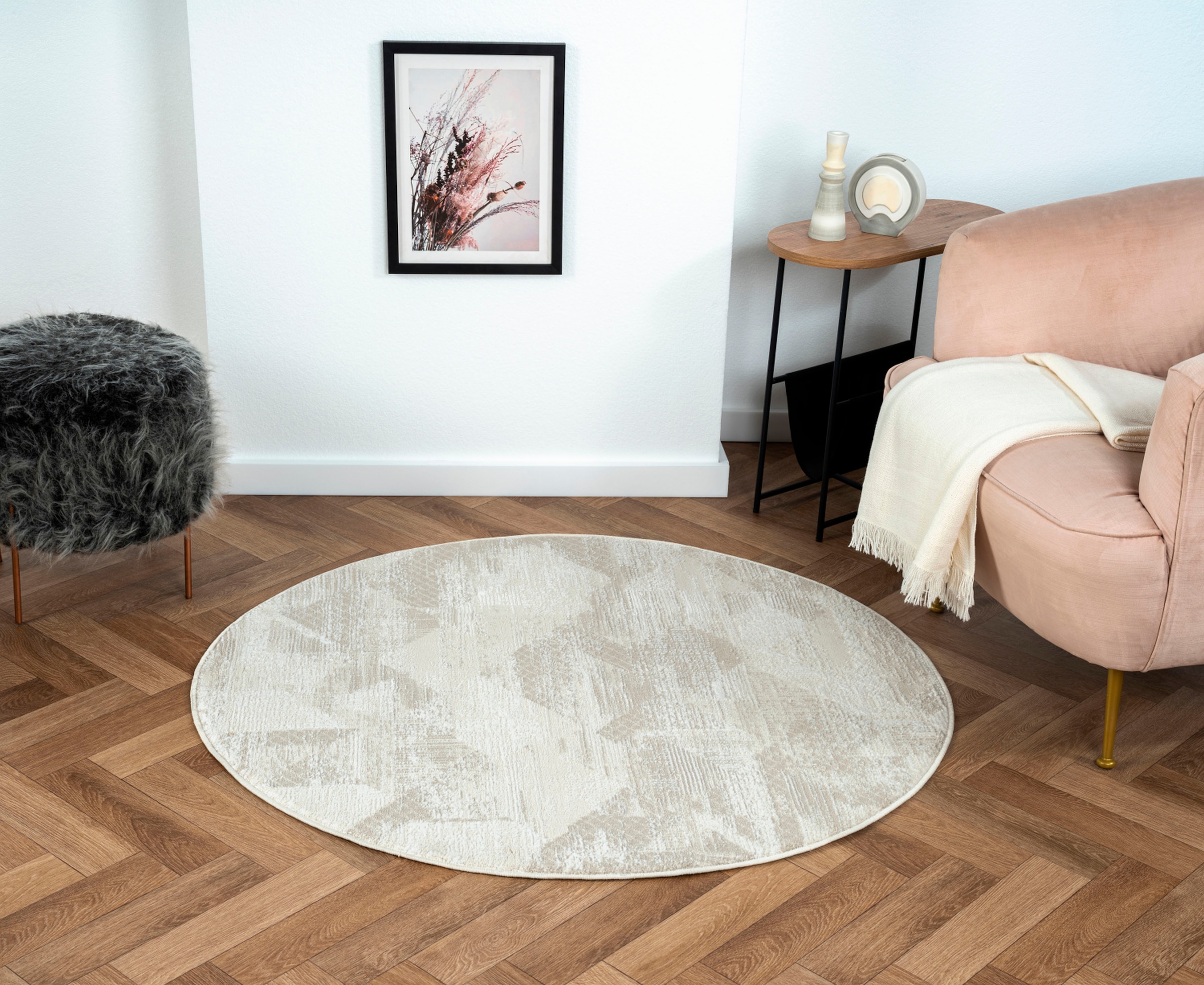 Myflair Möbel & Accessoires Teppich "My Life" rund 10 mm Höhe Kurzflor, Ret günstig online kaufen