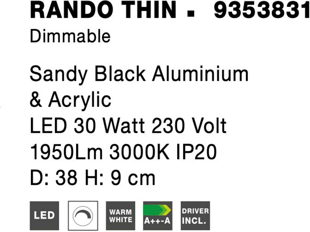 Nova Luce LED Deckenleuchte »RANDO THIN«, 1 flammig, Leuchtmittel LED-Modul | LED fest integriert