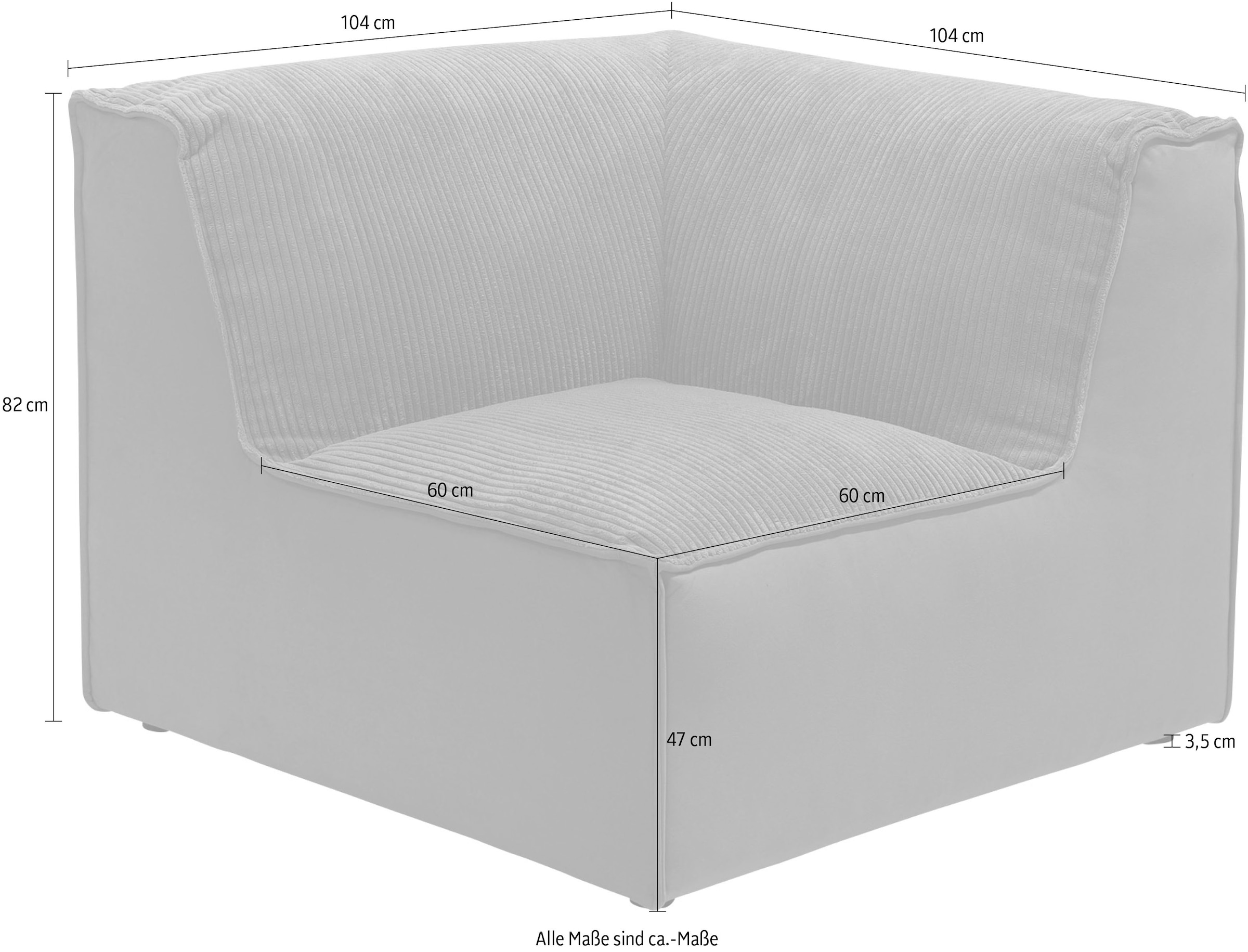 RAUM.ID Sofa-Eckelement »Modulid«, (1 St.), als Modul oder separat  verwendbar, in Cord | BAUR