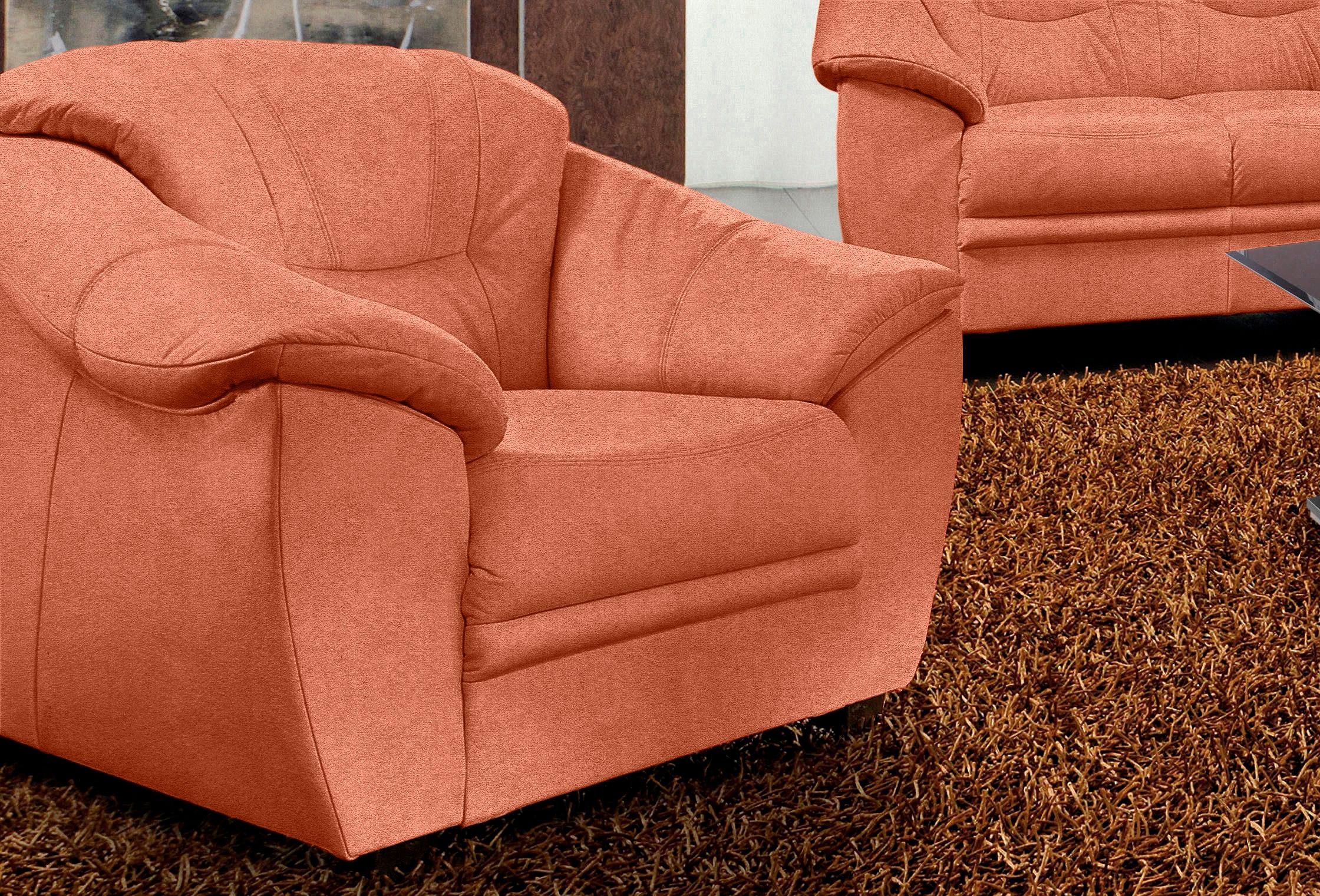 sit&more Sessel "Savona, B: 103 cm, Federkern-Polsterung, komfortable Sitzhöhe 46 cm" Bequeme Armlehnen, Ziernähte, frei im Raum stellbar, zeitloses Design