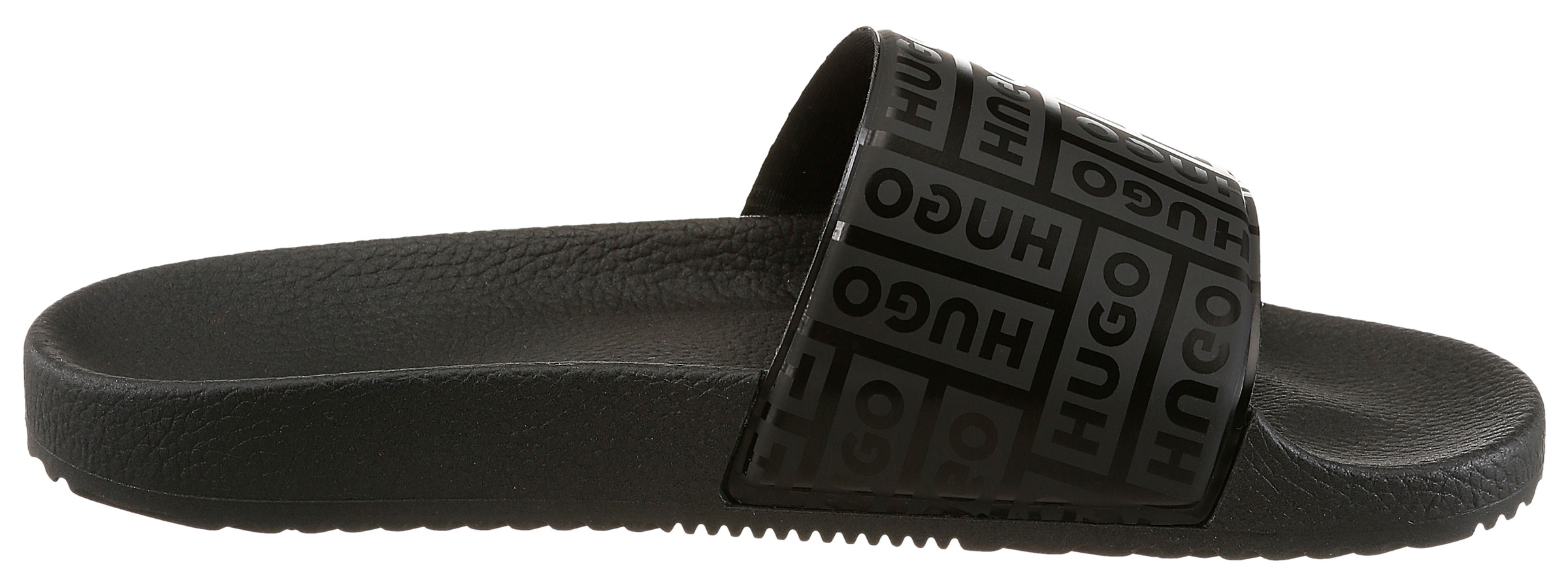 HUGO Blue Badepantolette »Timein_slid«  Strandschuh, Schlappen, Sommerschuh, Flat mit Logoschriftzügen