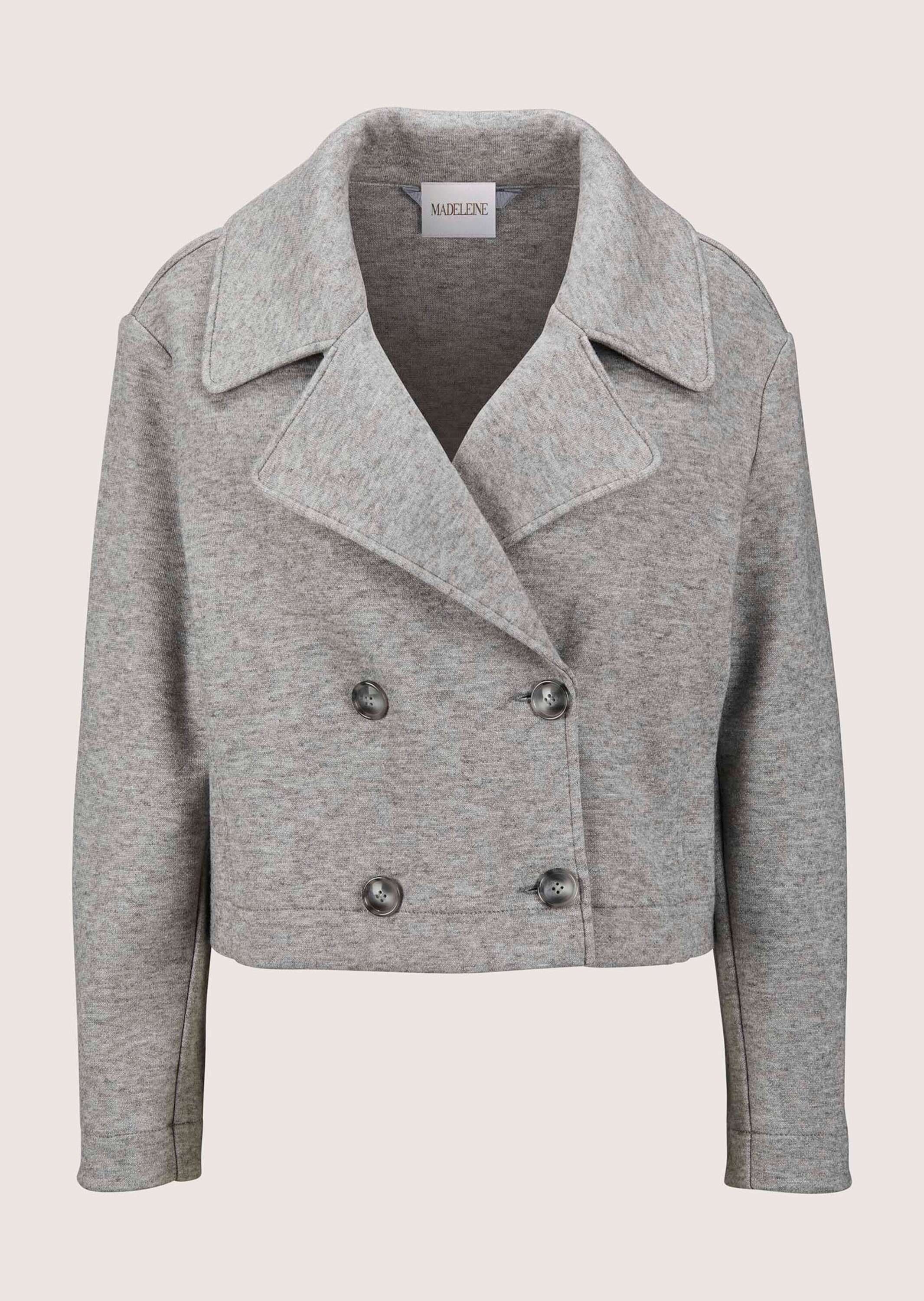 MADELEINE Jerseyblazer "Blazer Zweireihiger Kurzblazer mit Revers"