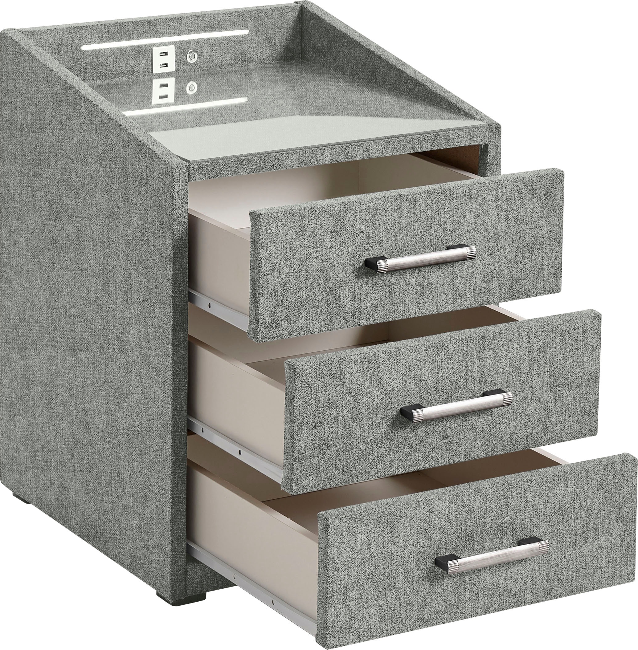 ED EXCITING DESIGN Nachtkonsole »Moon«, mit LED-Beleuchtung und USB-Anschluss & USB-C-Anschluss