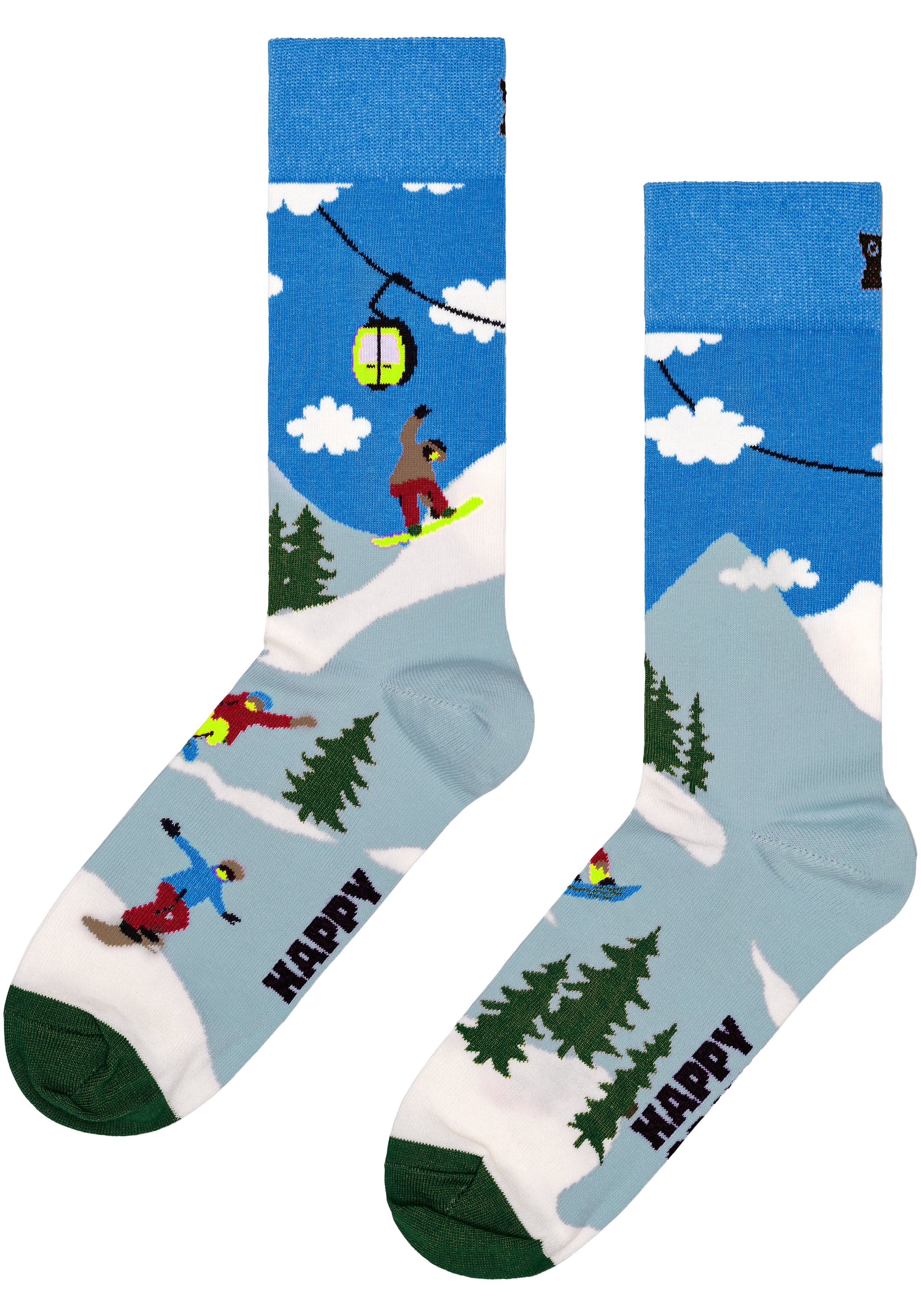 Happy Socks Langsocken, (2er Pack), mit Snowboardmotiven