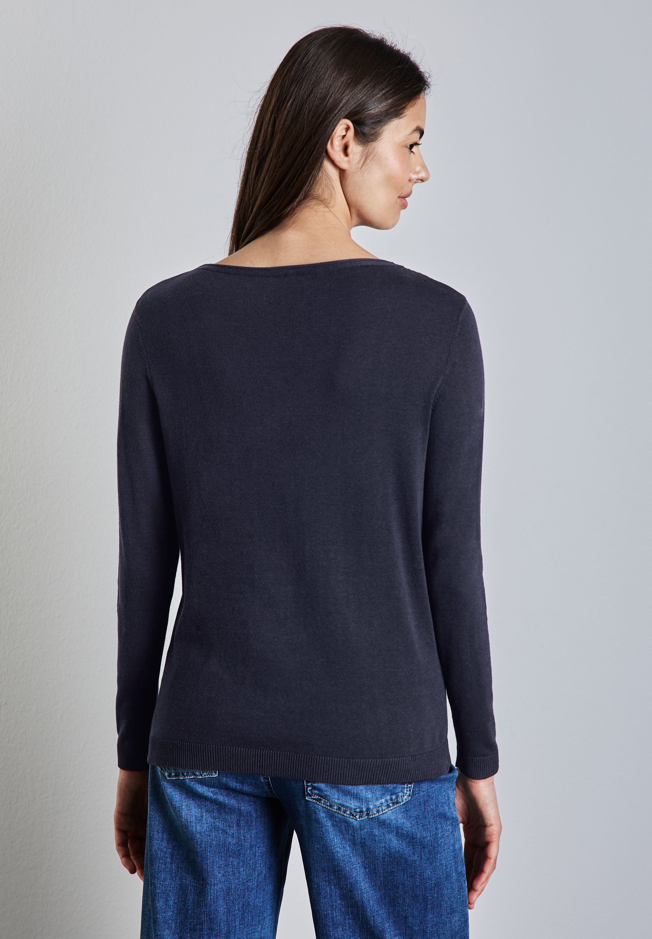 STREET ONE Strickpullover, mit Rollsaum am Ausschnitt günstig online kaufen