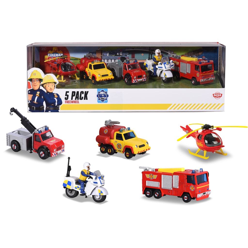 Dickie Toys Spielzeug-Auto »Feuerwehrmann Sam, die-cast Fahrzeuge-Set«