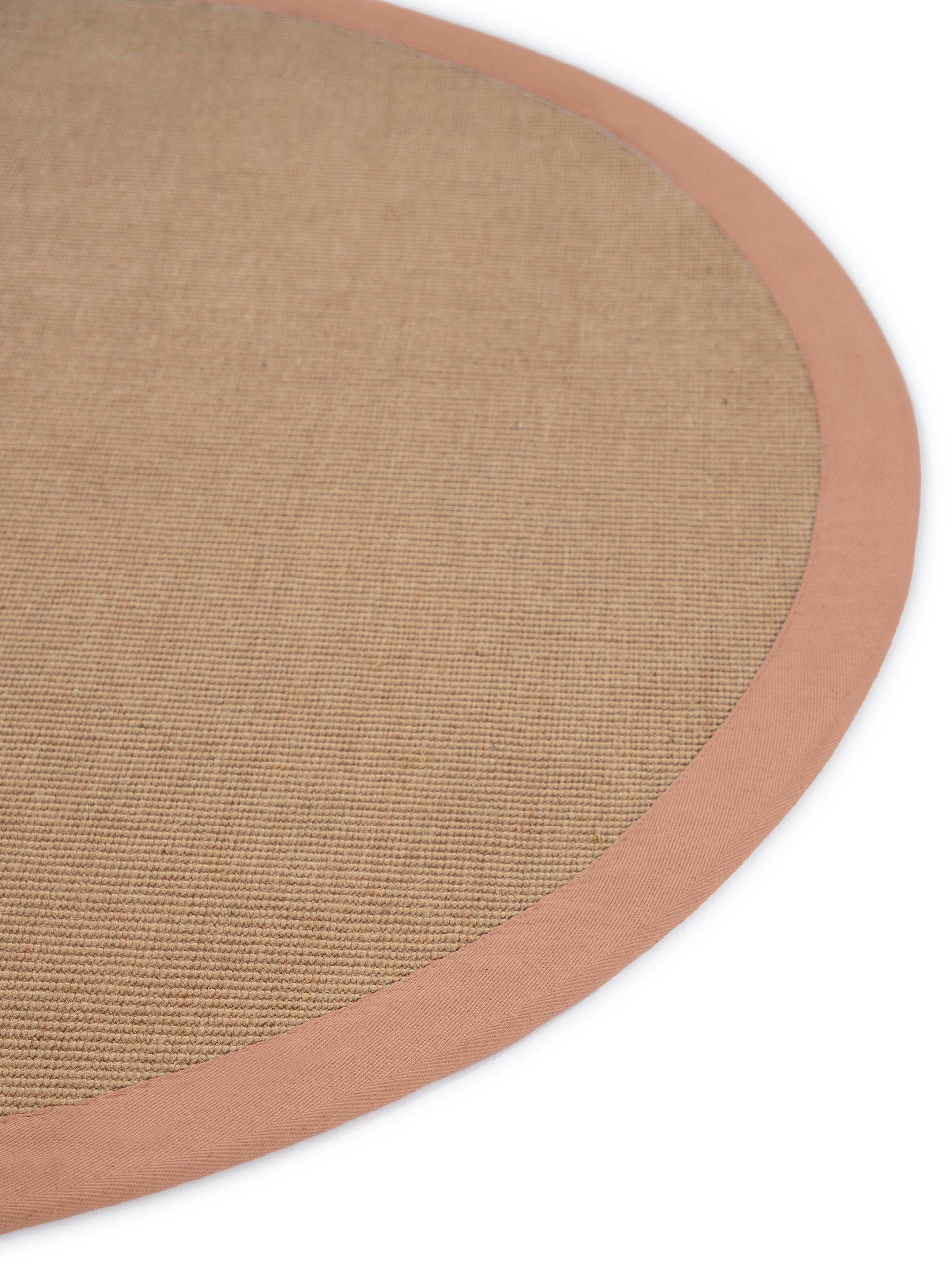 carpetfine Sisalteppich »Sisal«, rund, 5 mm Höhe, mit farbiger Bordüre, Anti-Rutsch Rückseite