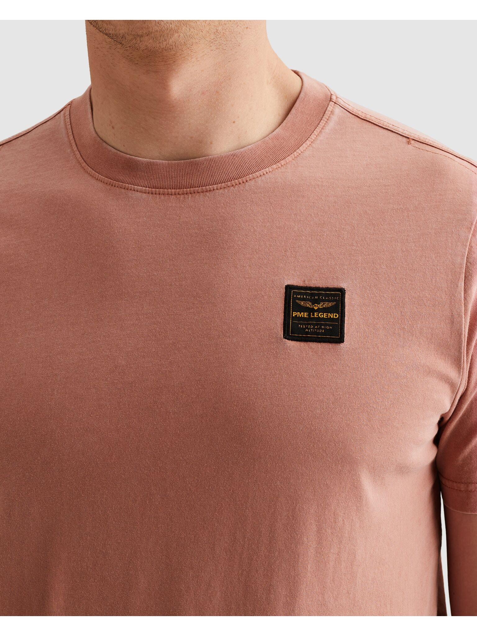 PME LEGEND T-Shirt »Short sleeve r-neck washed garment dye« mit Logo Stickerei