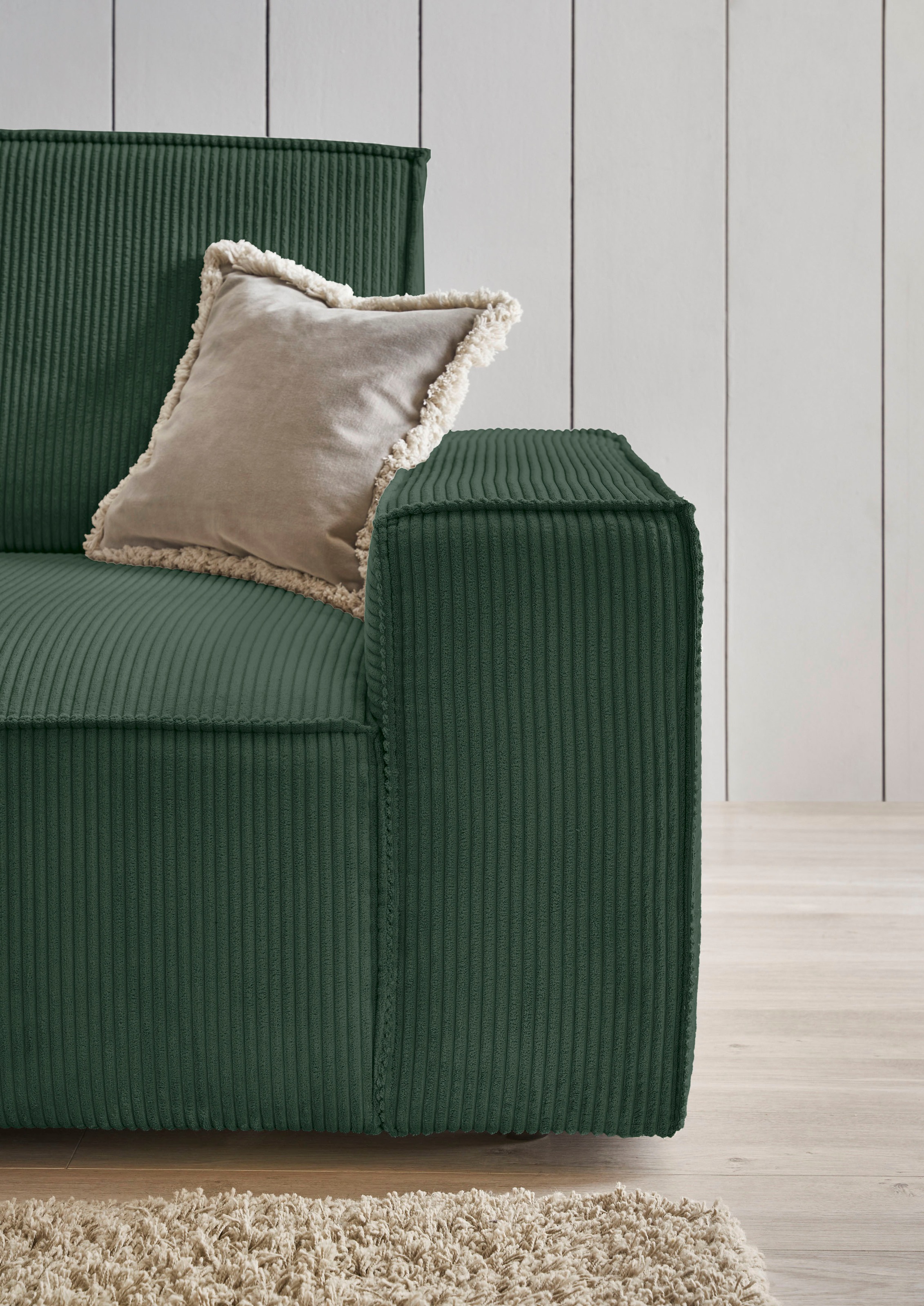 Home affaire Polsterecke »NEU: SHERWOOD XXL tief, L-Form mit Schlaffunktion, Big-Sofa mit Hocker«, (Set, 2 St.), stellbar zum Schlafsofa (Krokodilverbinder), Cord, Leinenoptik
