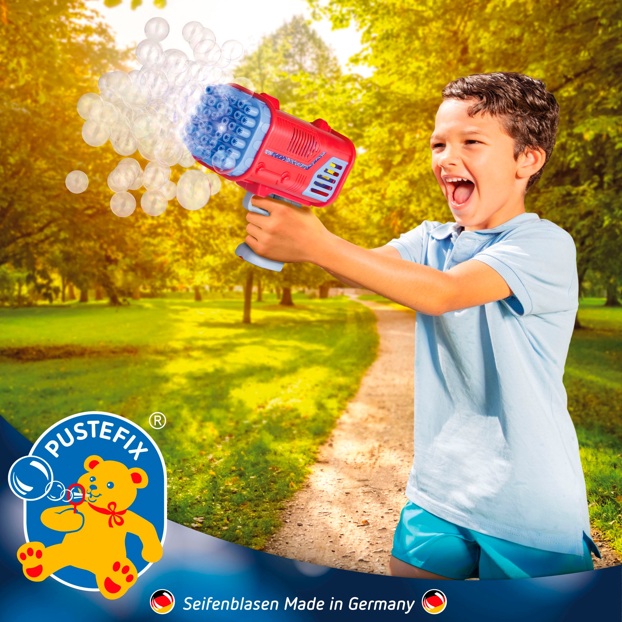 PUSTEFIX Seifenblasen Kanone »Bubble Bazooka«, mit LED-Licht