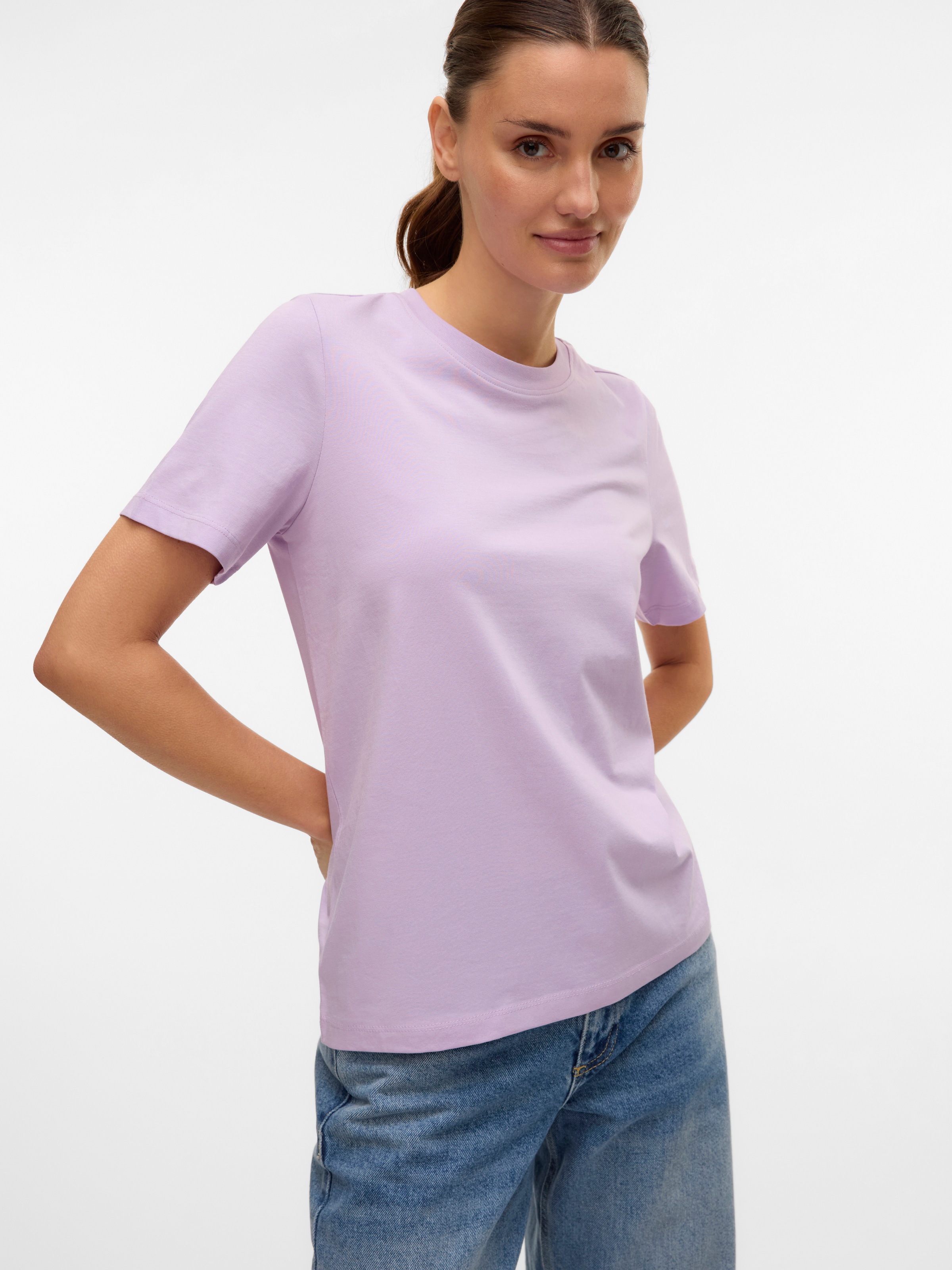 Vero Moda Kurzarmshirt "VMPAULINA SS T-SHIRT GA JRS NOOS" Baumwolle, regula günstig online kaufen