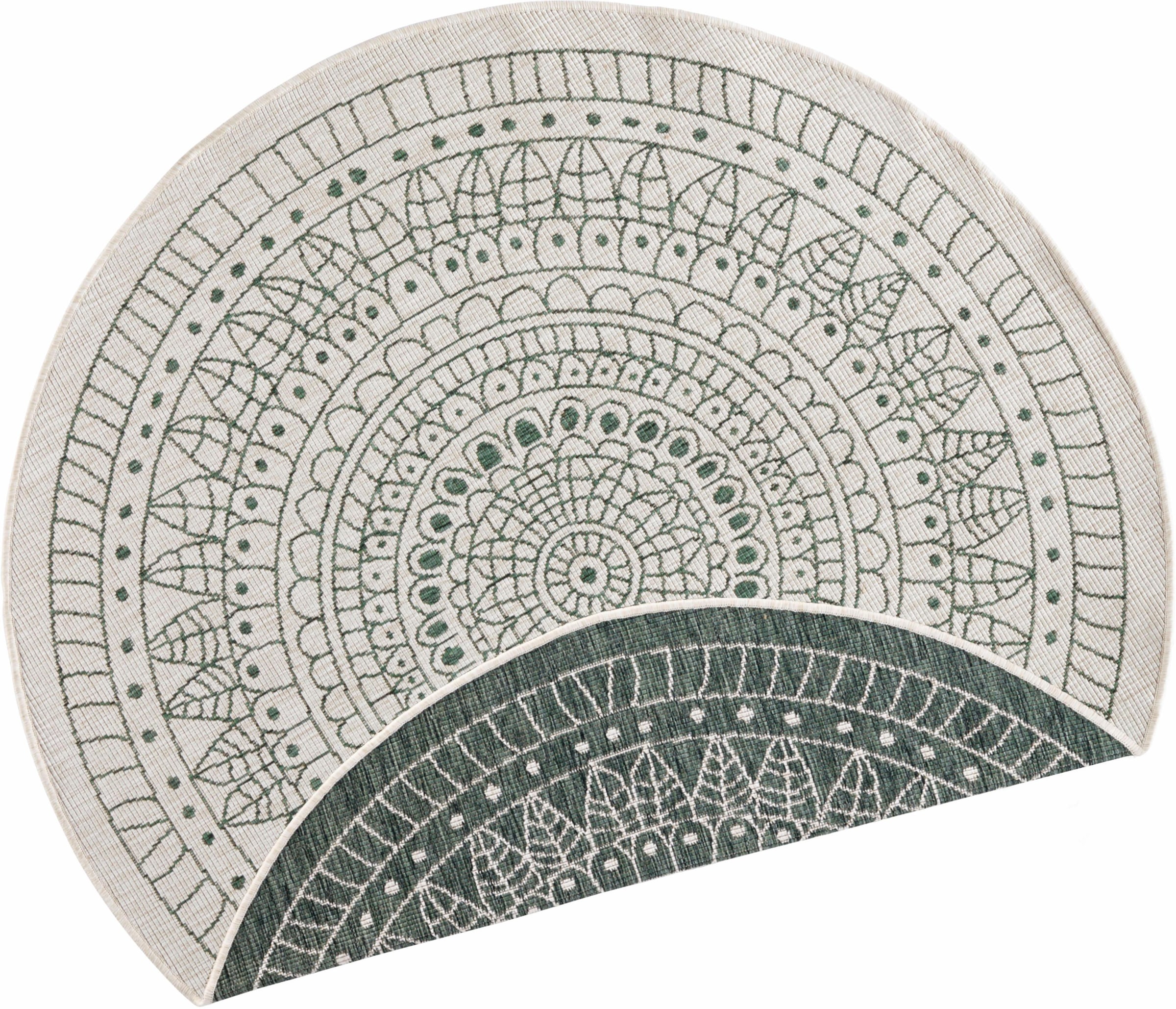 NORTHRUGS Teppich »Porto Wendeteppich«, rund, 5 mm Höhe, In-& Outdoor, Wetterfest, Balkon, Garten, Wohnzimmer, Wasserfest