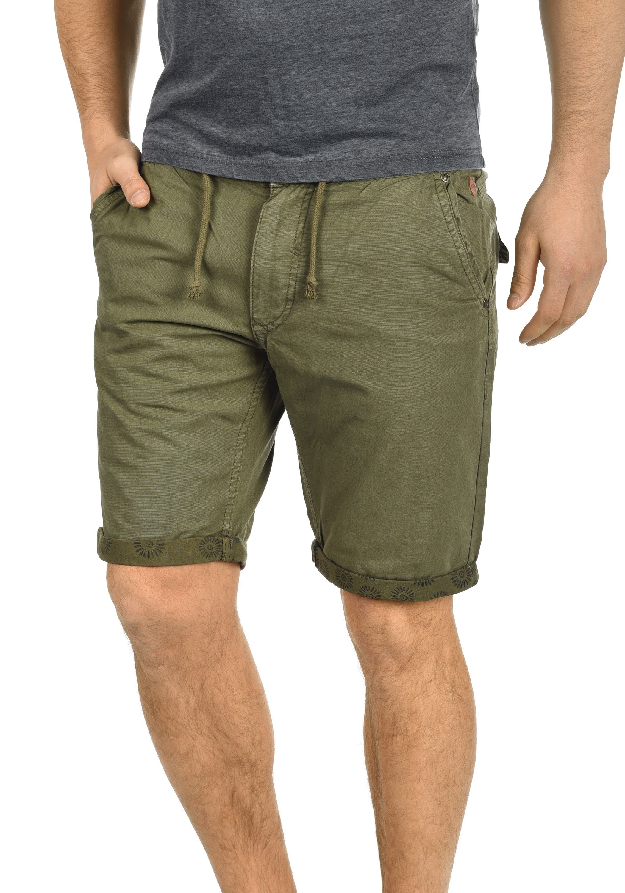 Blend Chinoshorts "BHClaudio" Chino Shorts mit Print am Saumumschlag günstig online kaufen