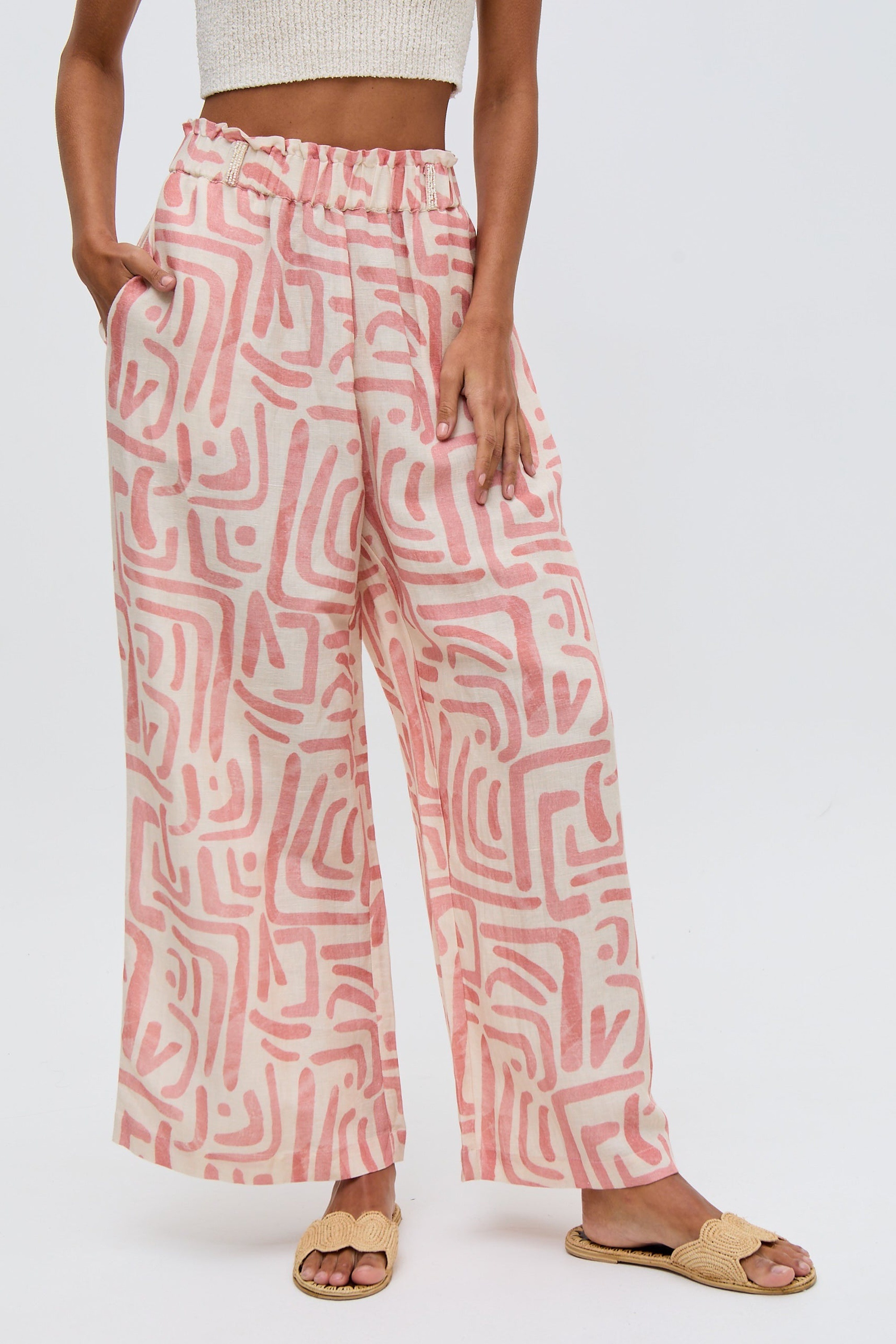 RAFFYA Jerseyhose »Pop Wide Leg Warhol Print Trouser Damen«