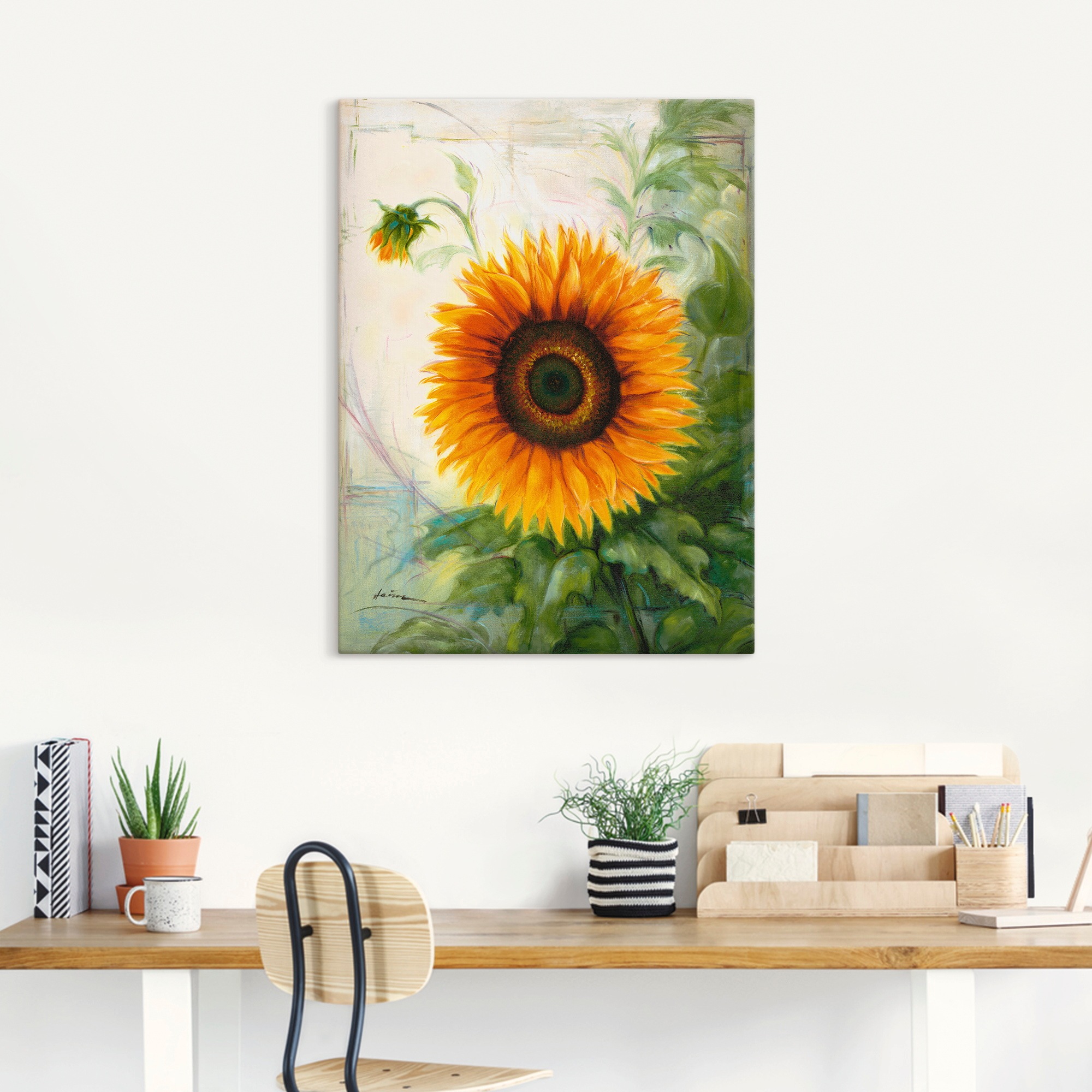 Artland Leinwandbild "Sonnenblume" Blumen 1 Stk. tlg. auf Keilrahmen gespan günstig online kaufen