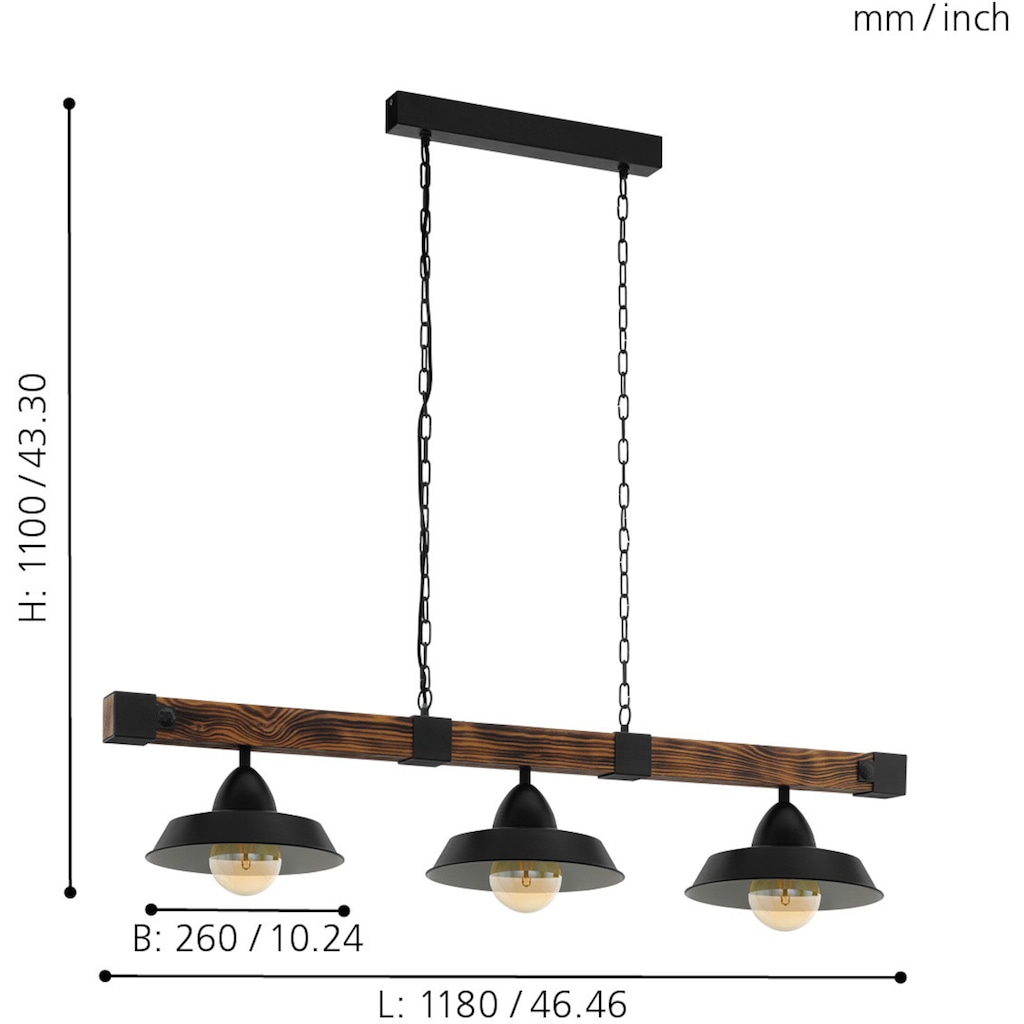 EGLO Pendelleuchte »OLDBURY«, 3 flammig-flammig