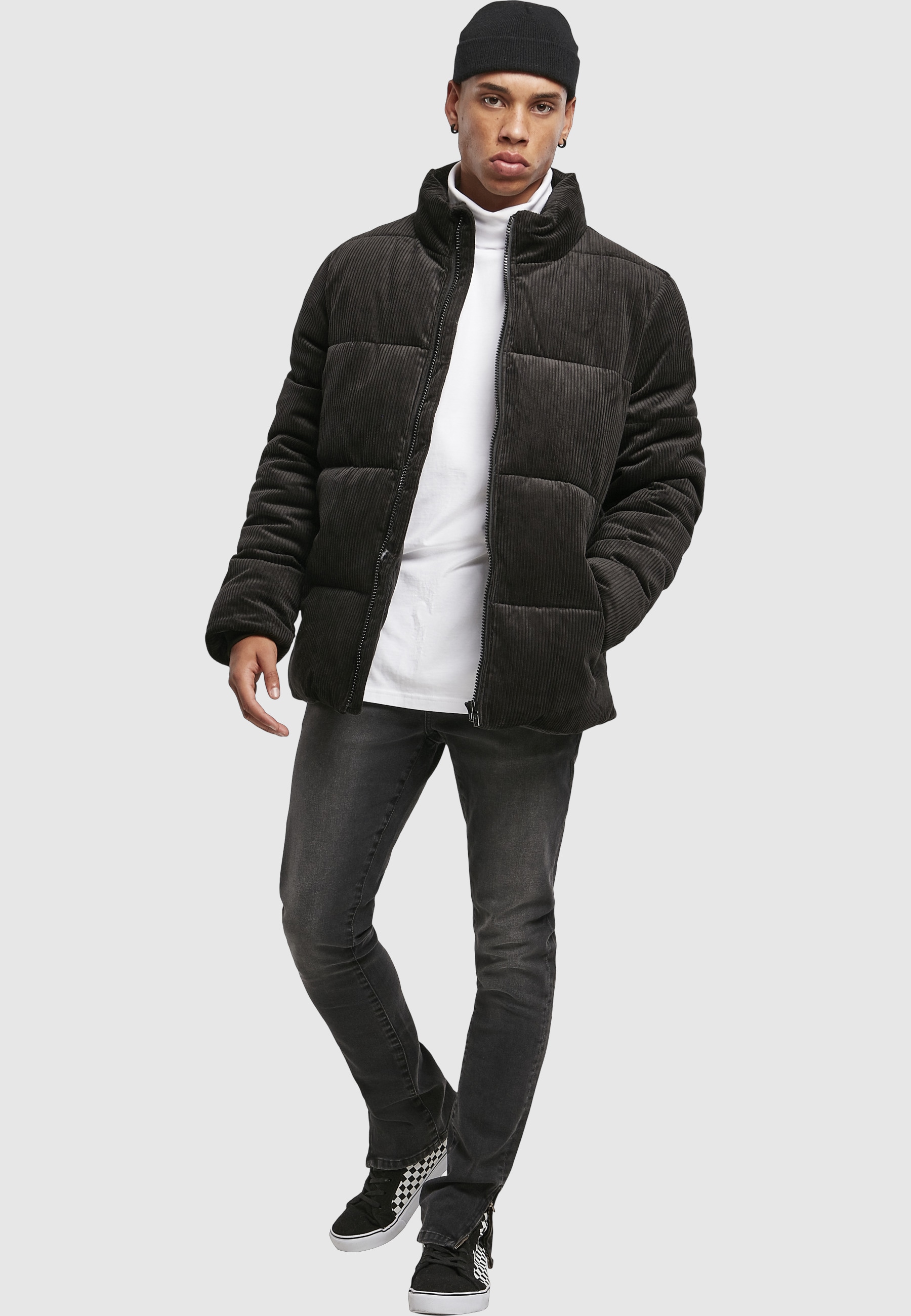 URBAN CLASSICS Winterjacke »Urban Classics Herren Boxy Corduroy Puffer Jacket« 1 Stk. tlg. ohne Kapuze