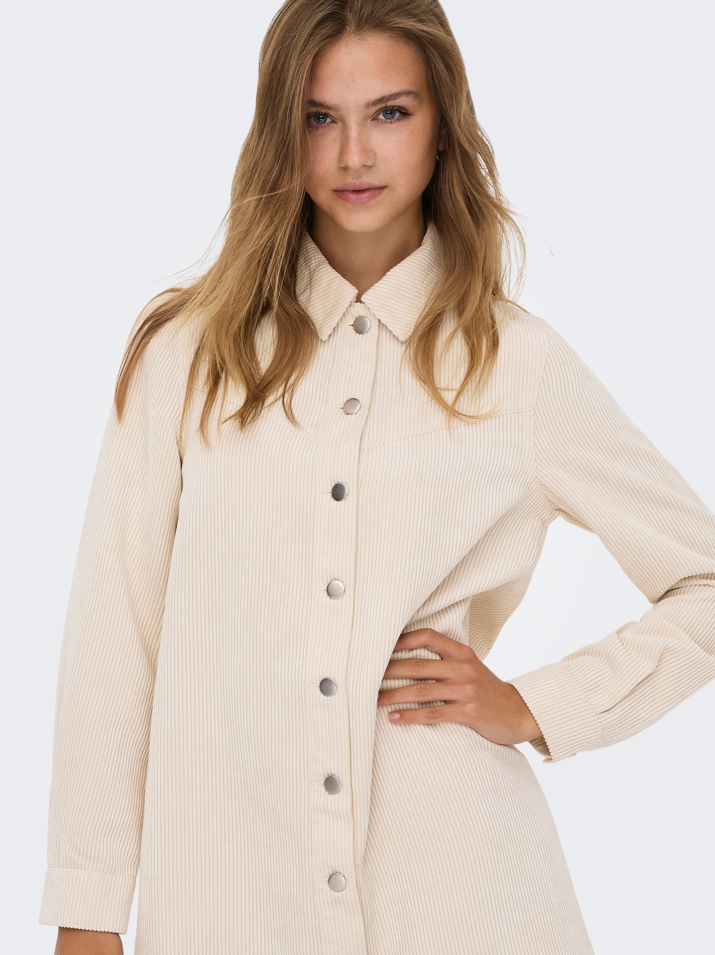 ONLY Cordkleid »ONLTRACY LS A-SHAPE CORD DRESS PNT« Materialmix, regular fit