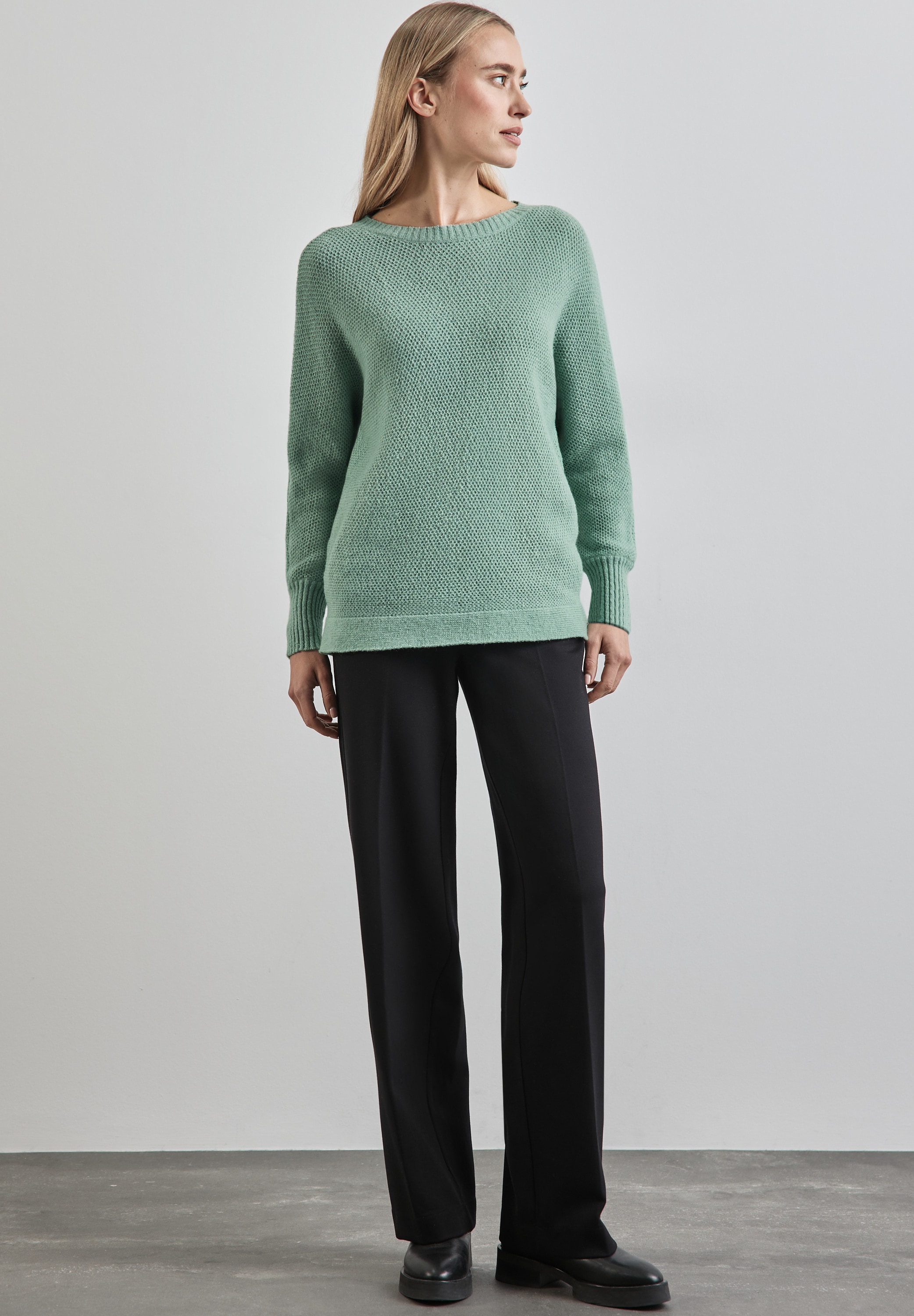 STREET ONE Strickpullover, mit Materialmix