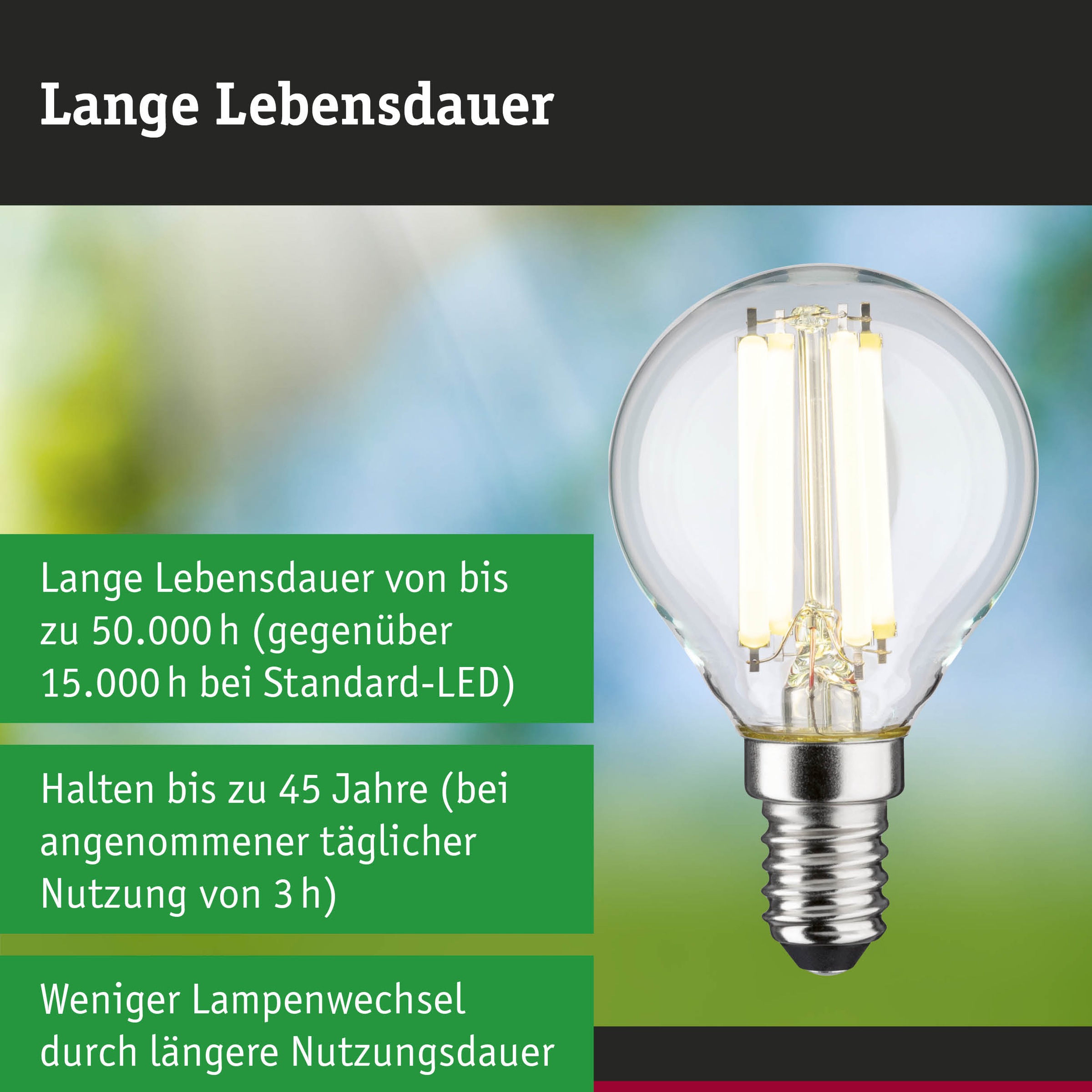 Paulmann LED-Leuchtmittel »Efficient-Line Tropfen 840lm 4W 4000K klar 230V« E14 1 Stk. Neutralweiß