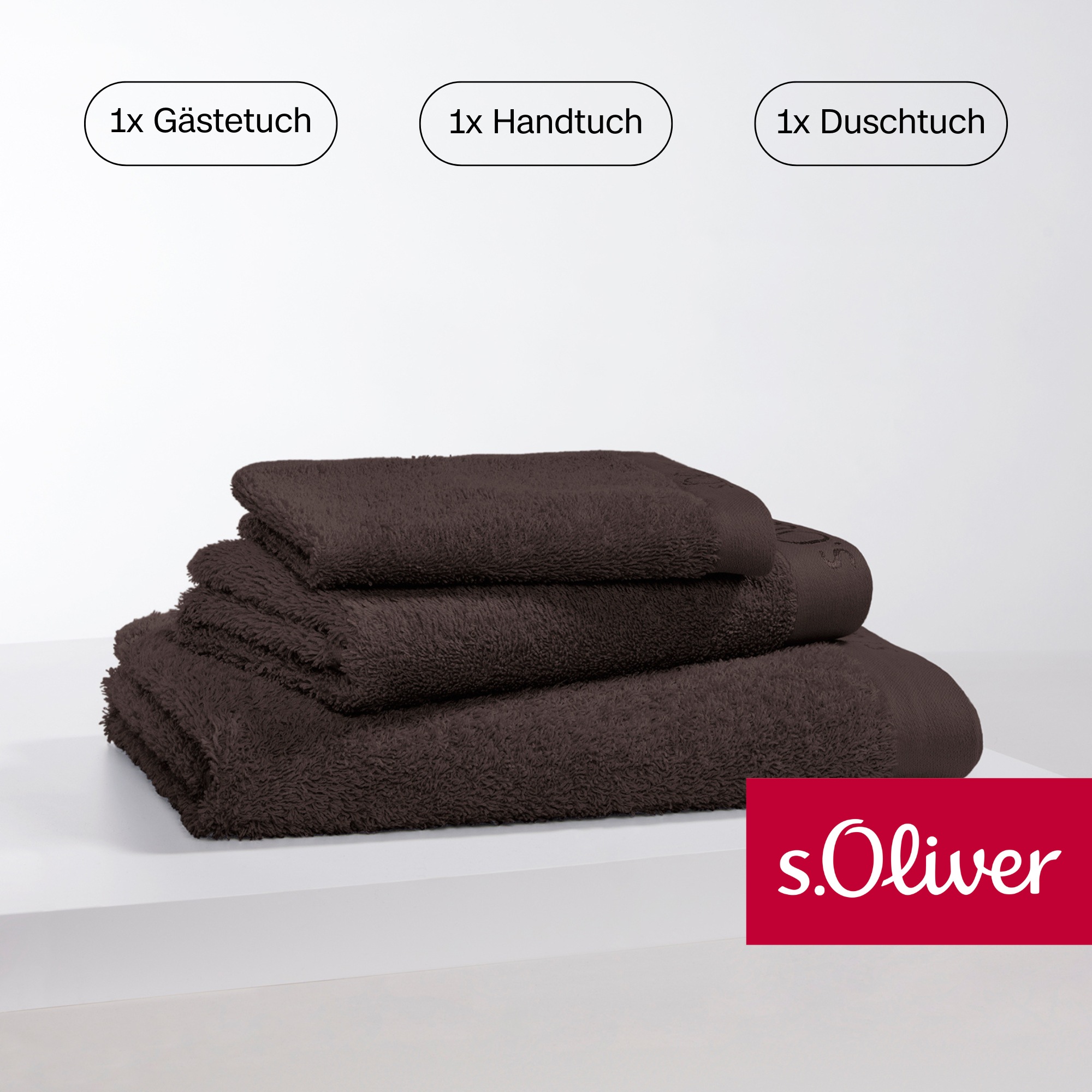 s.Oliver Handtuch Set "s. Oliver, besonders weich und saugfähig", (Set, 3 St., 1 Gästetuch 30x50 cm-1 Handtuch 50x100 cm