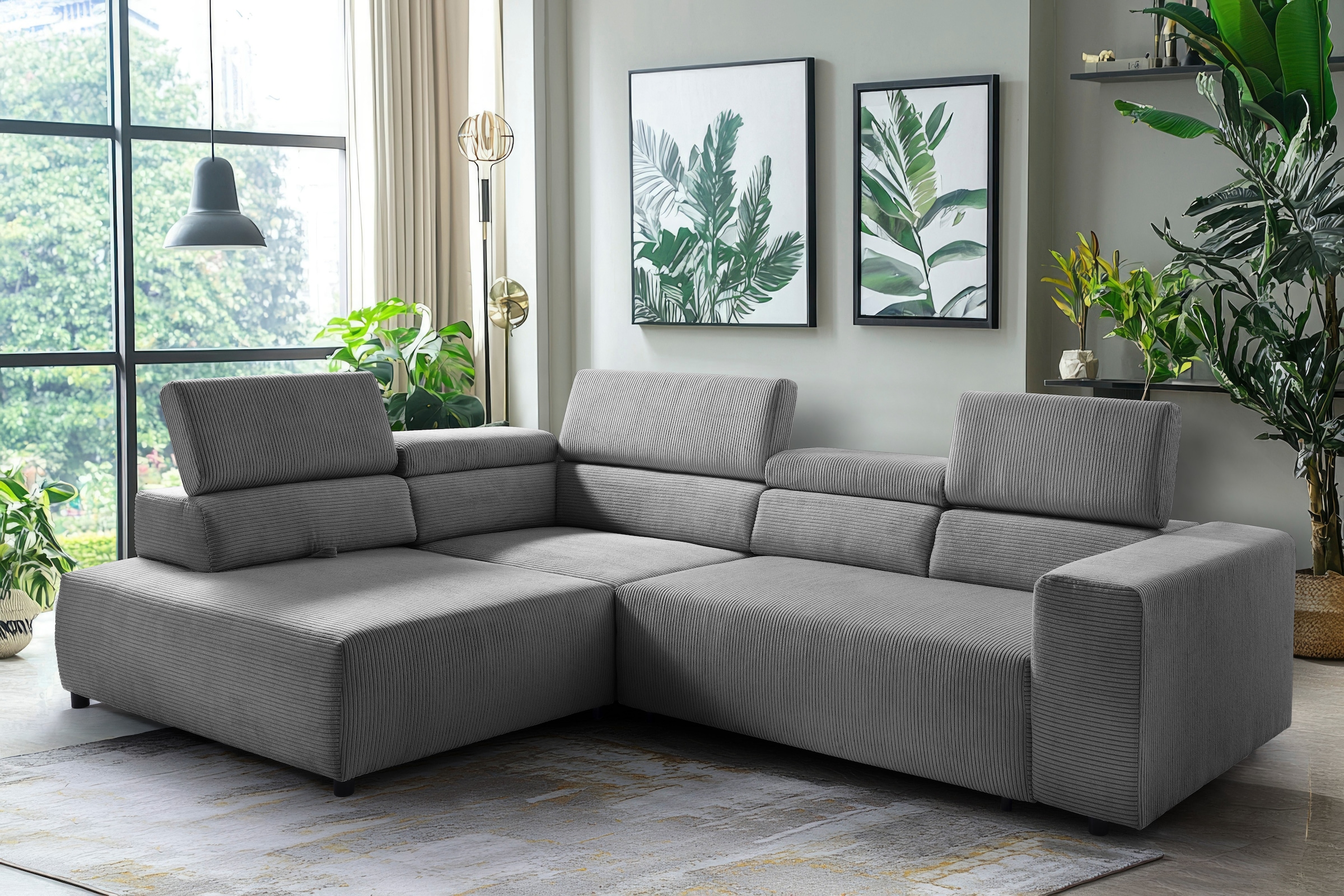 exxpo - sofa fashion Ecksofa »VITTORIO«, inkl. Kopfteil- und Sitztiefenverstellung, wahlweise mit Bettfunktion